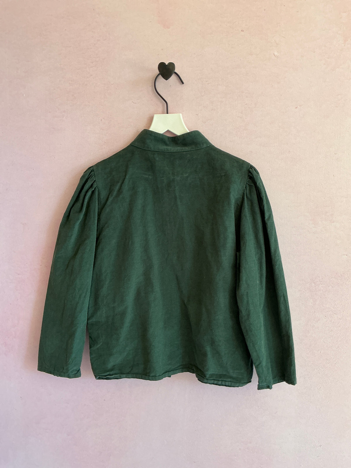Soor Ploom Forest Green Ruffle Blouse / 5-6