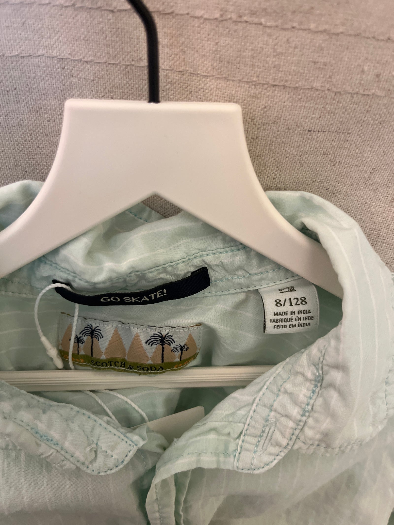 scotch & soda palm tree mint button down / 8