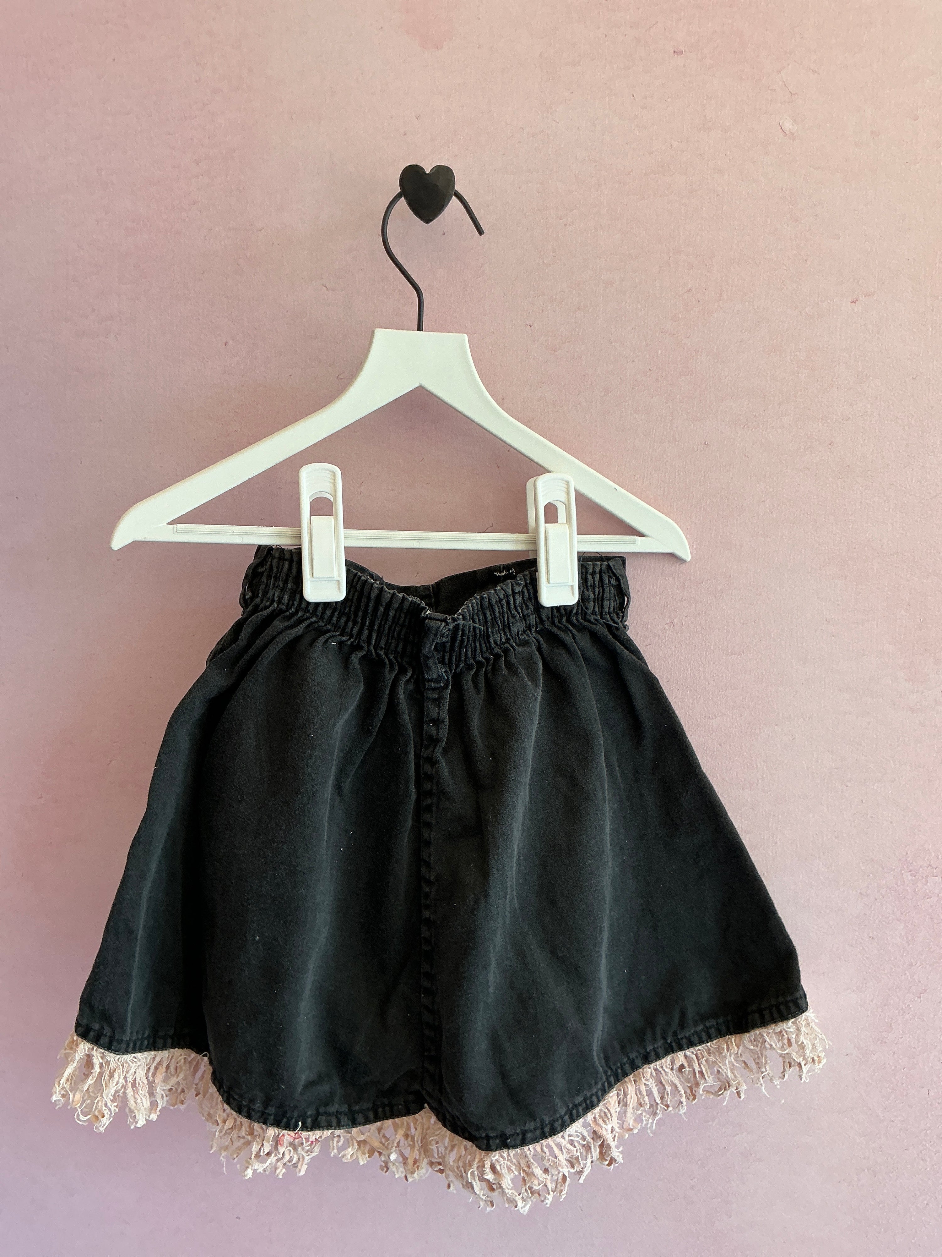 vintage Cowgirl Fringe Chain Stitch skirt / 2T