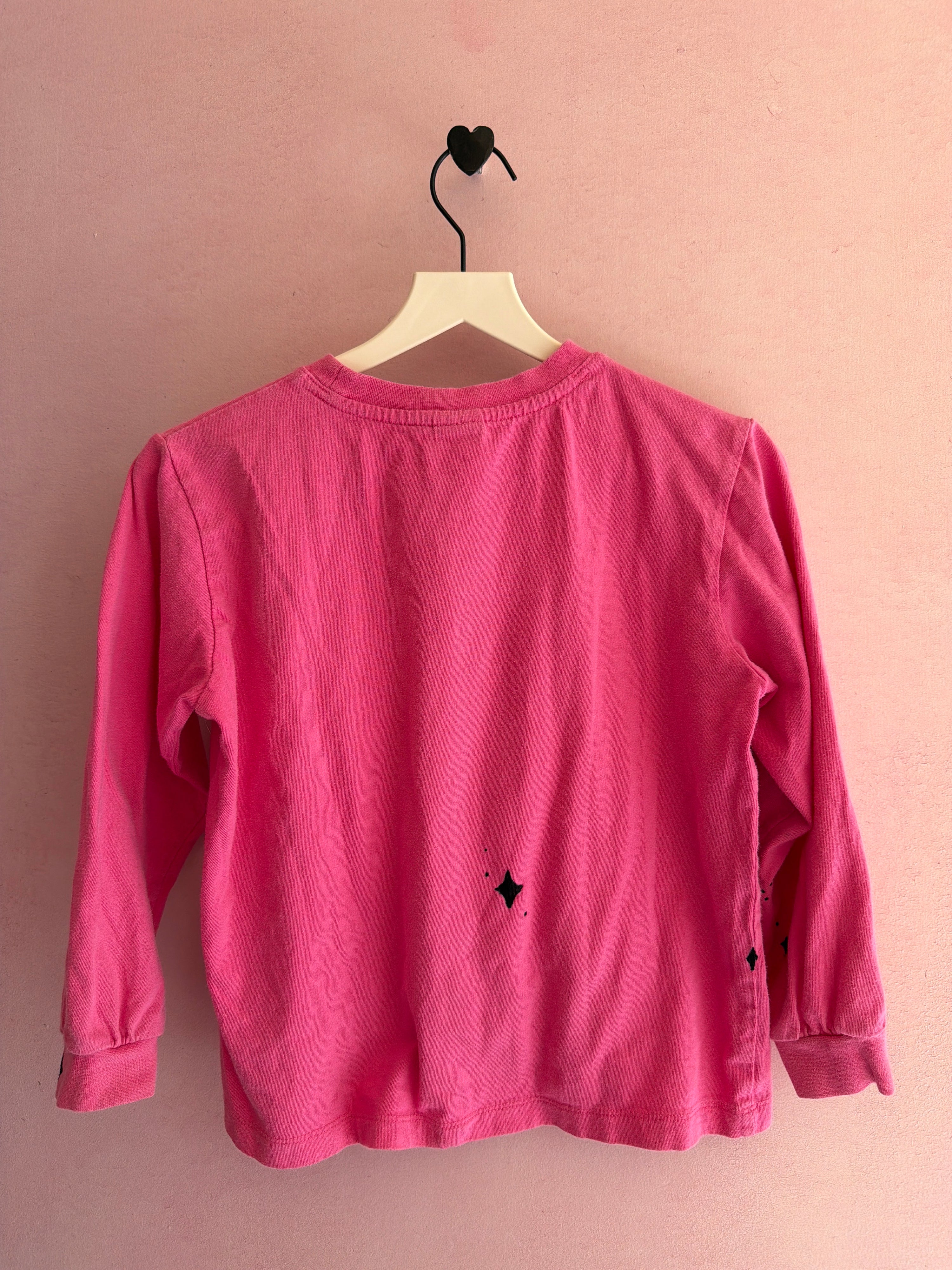 Jelly Mallow Pink and Orange Flower Long Sleeve Shirt / 6-7 Years