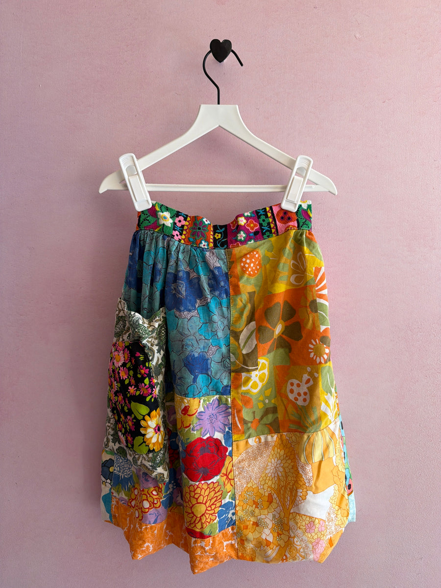 vintage 60s cotton patchwork Apron