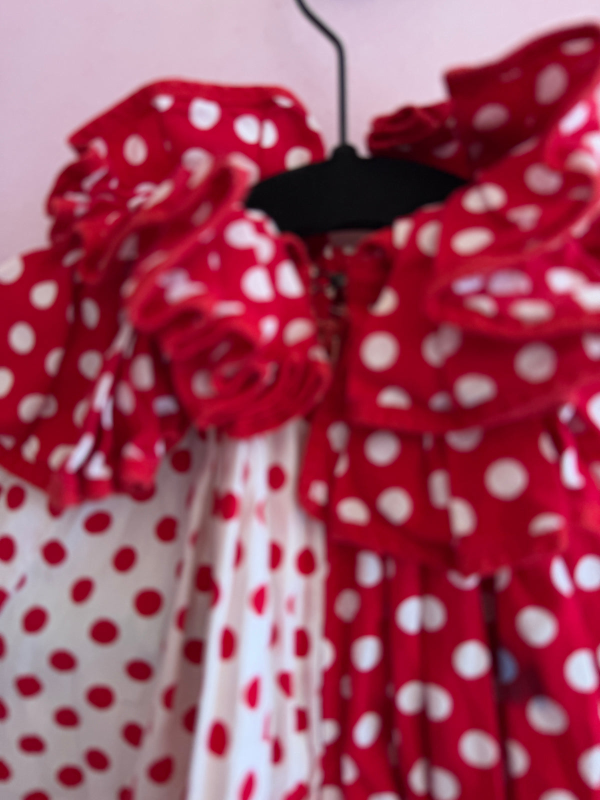 Vintage handmade Red + white dot / rental only
