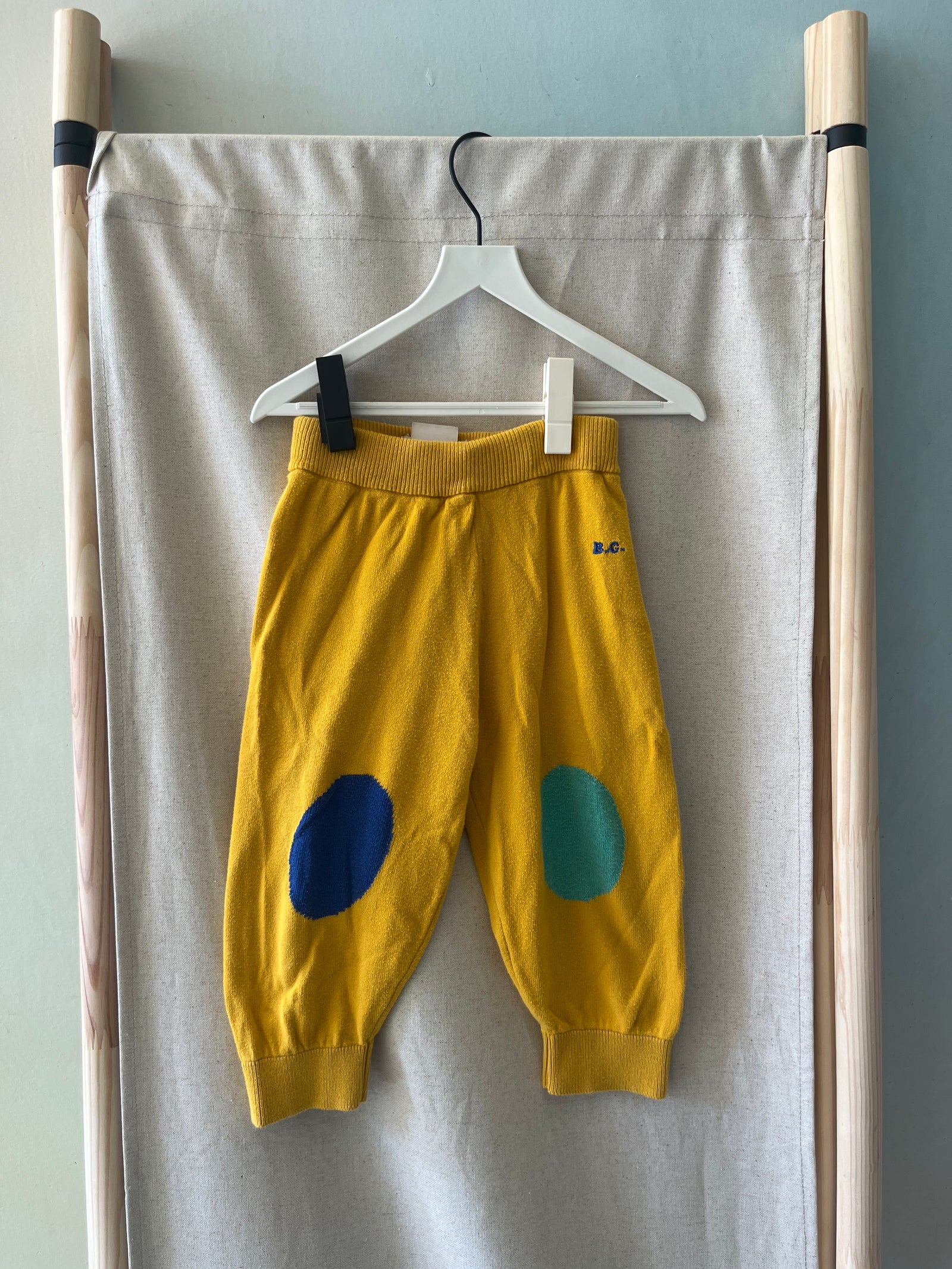 BOBO CHOSES Yellow Color Block Knee Patch Leggings / 18 months