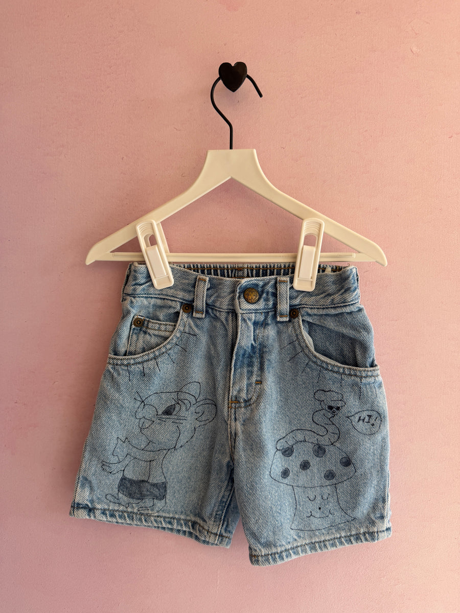 vintage OshKosh "Senior Cords" Style OFAK Felix Denim Shorts / 3T