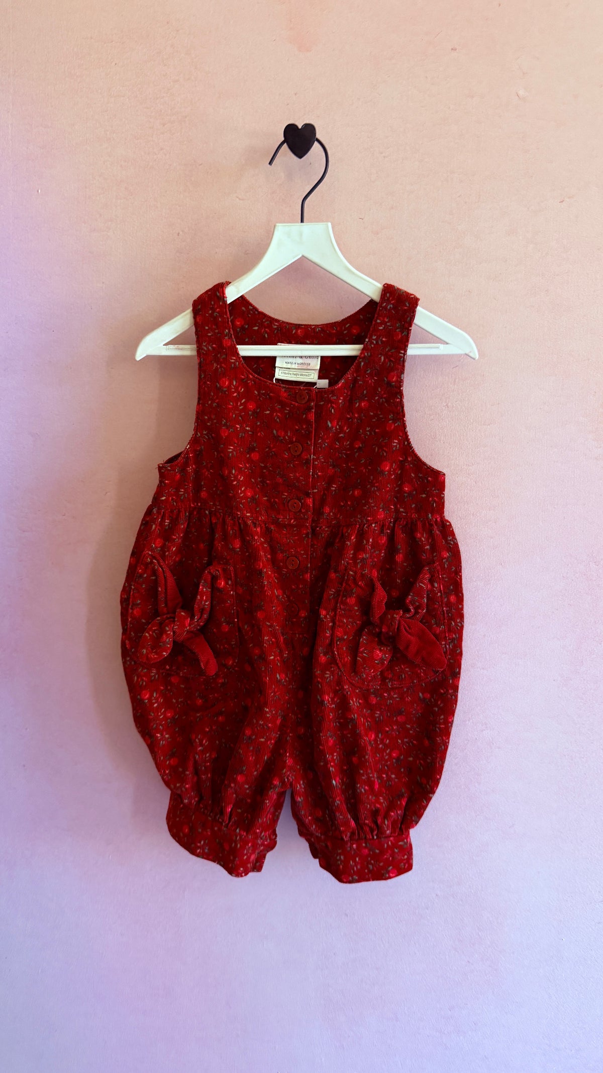 Vintage Laura Ashley Red Vines Bubble Romper / 18-24 months
