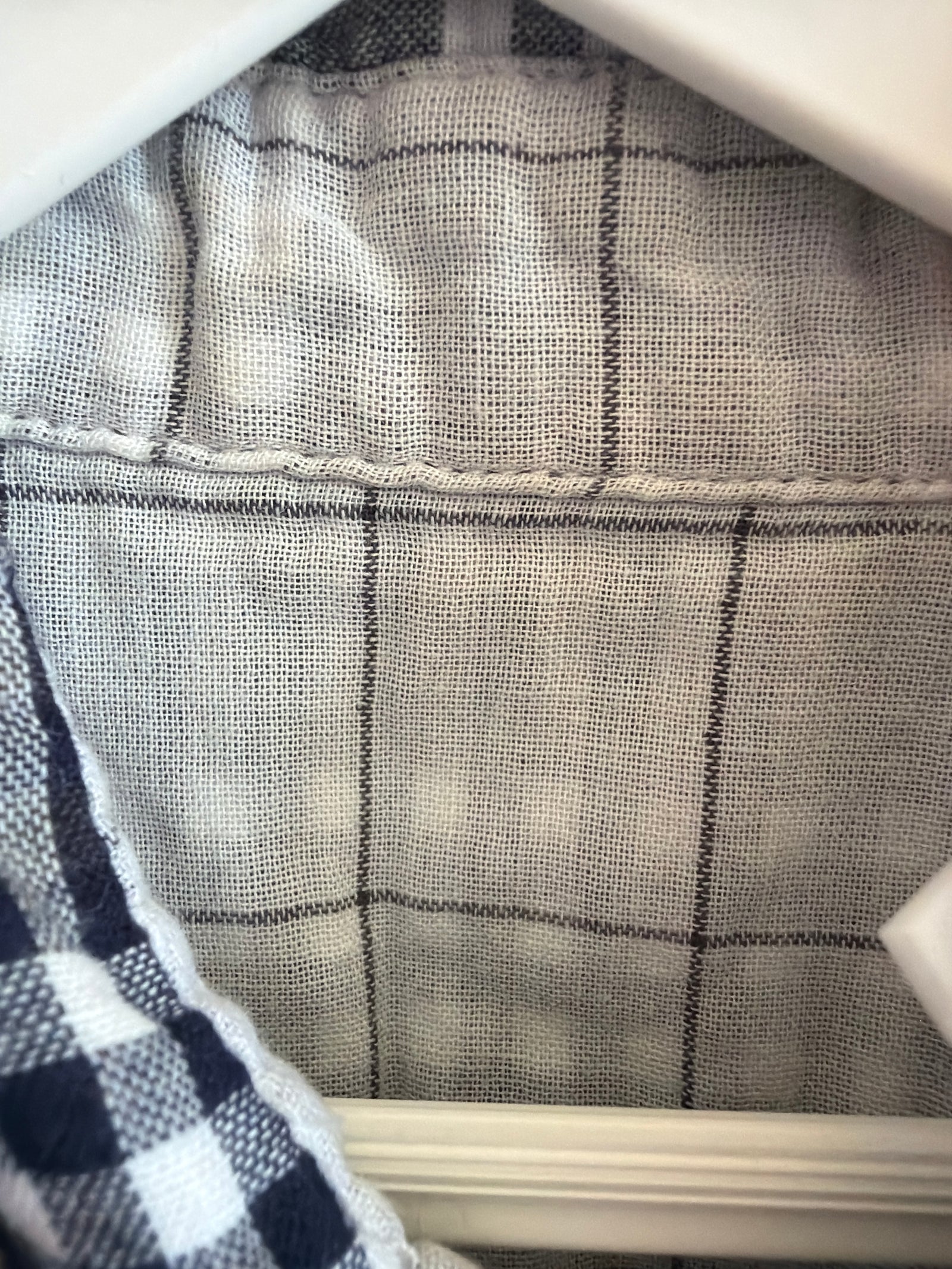 Bit'z Kids reversible button down navy gingham top / 4 Years