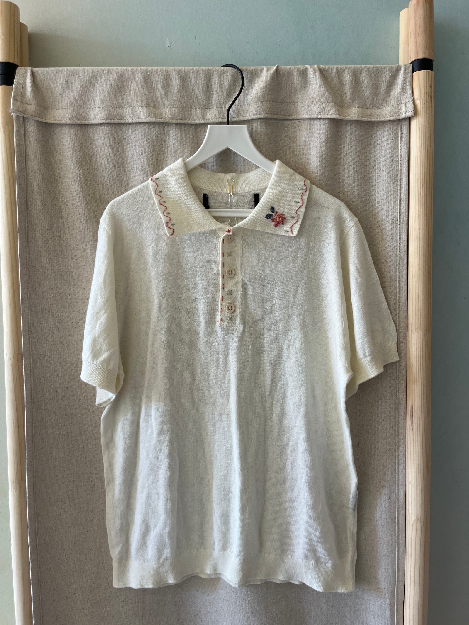 vintage Hand Embroidered Polo / 8-10
