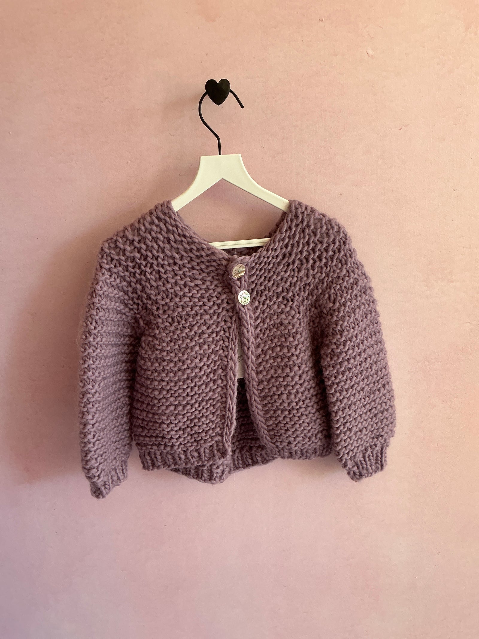 vintage Lavender Knit Star Buttons Sweater / 3