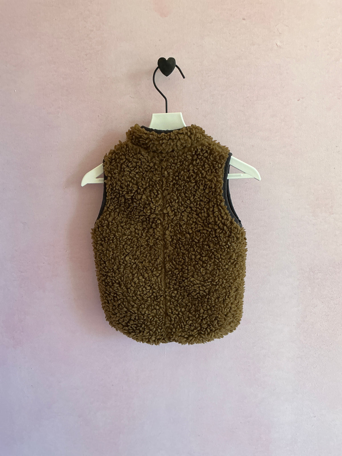 Patagonia Tan/Brown with Black trim Sherpa Fleece Vest / 6-12 months