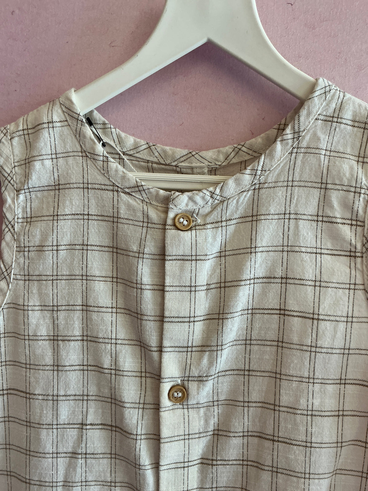 Cotton Grid Romper / 2T