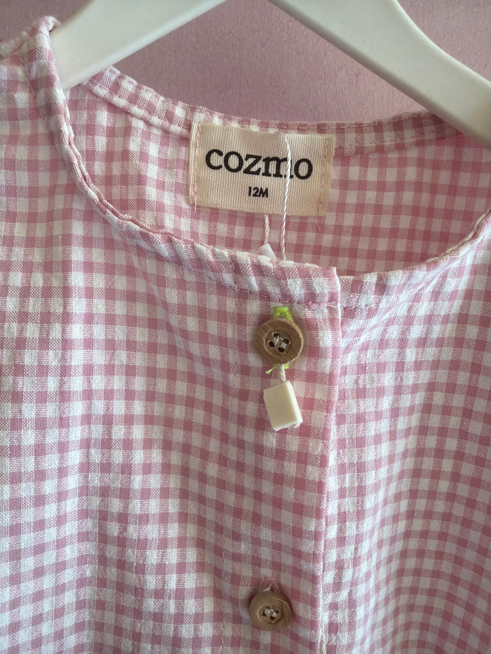 NWTs cozmo RECYCLED GINGHAM BABY JUMPSUIT - NOAH Romper / 12M
