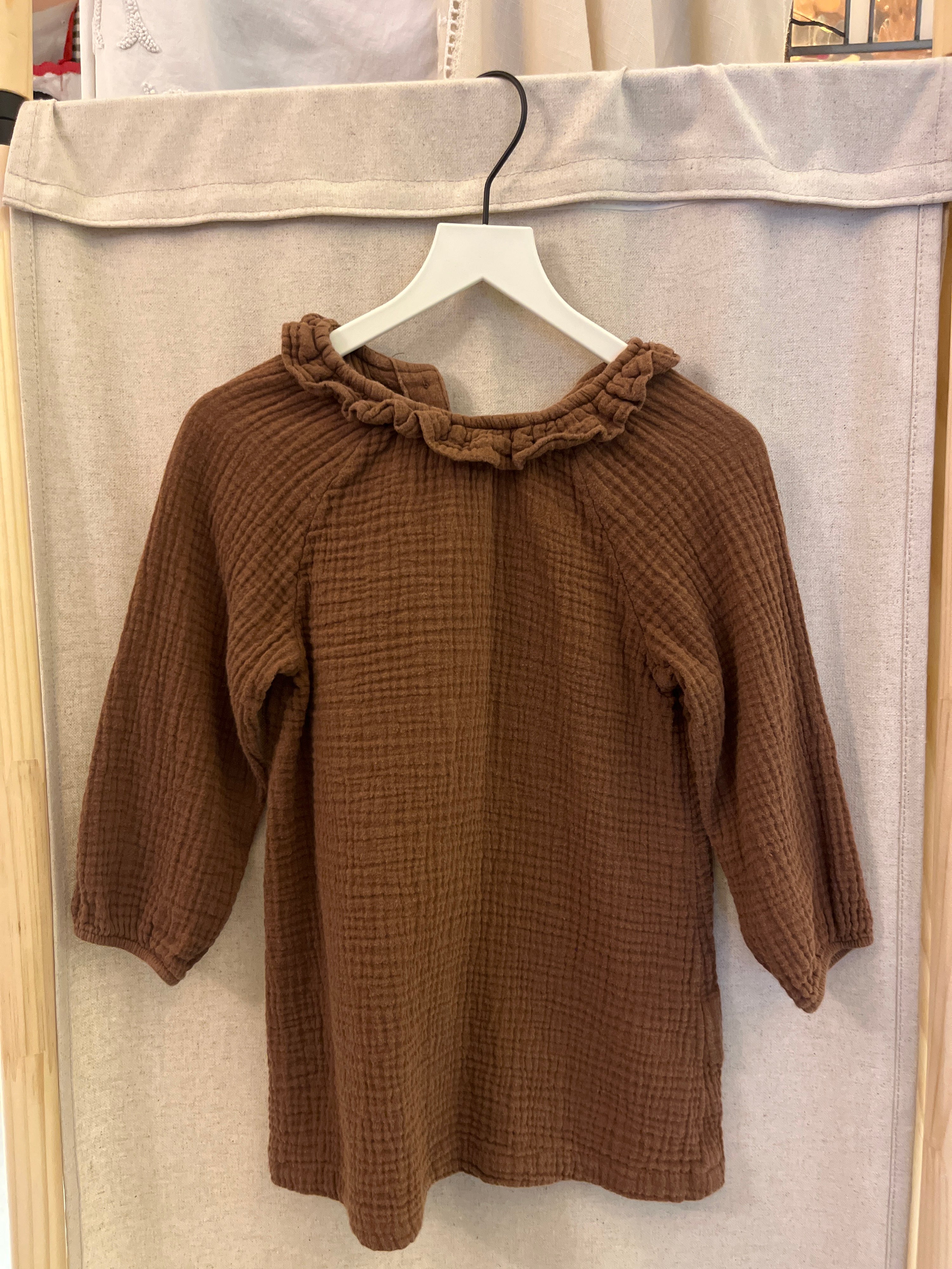 H&M Brown Muslin Dress / 9-12 months
