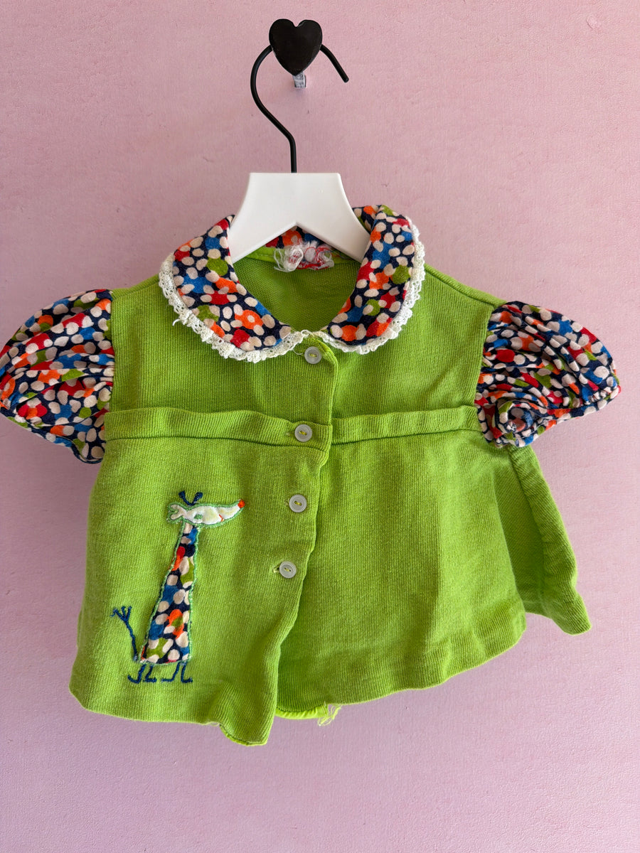 vintage pop 60s dot giraffe Dress / 0-3 months