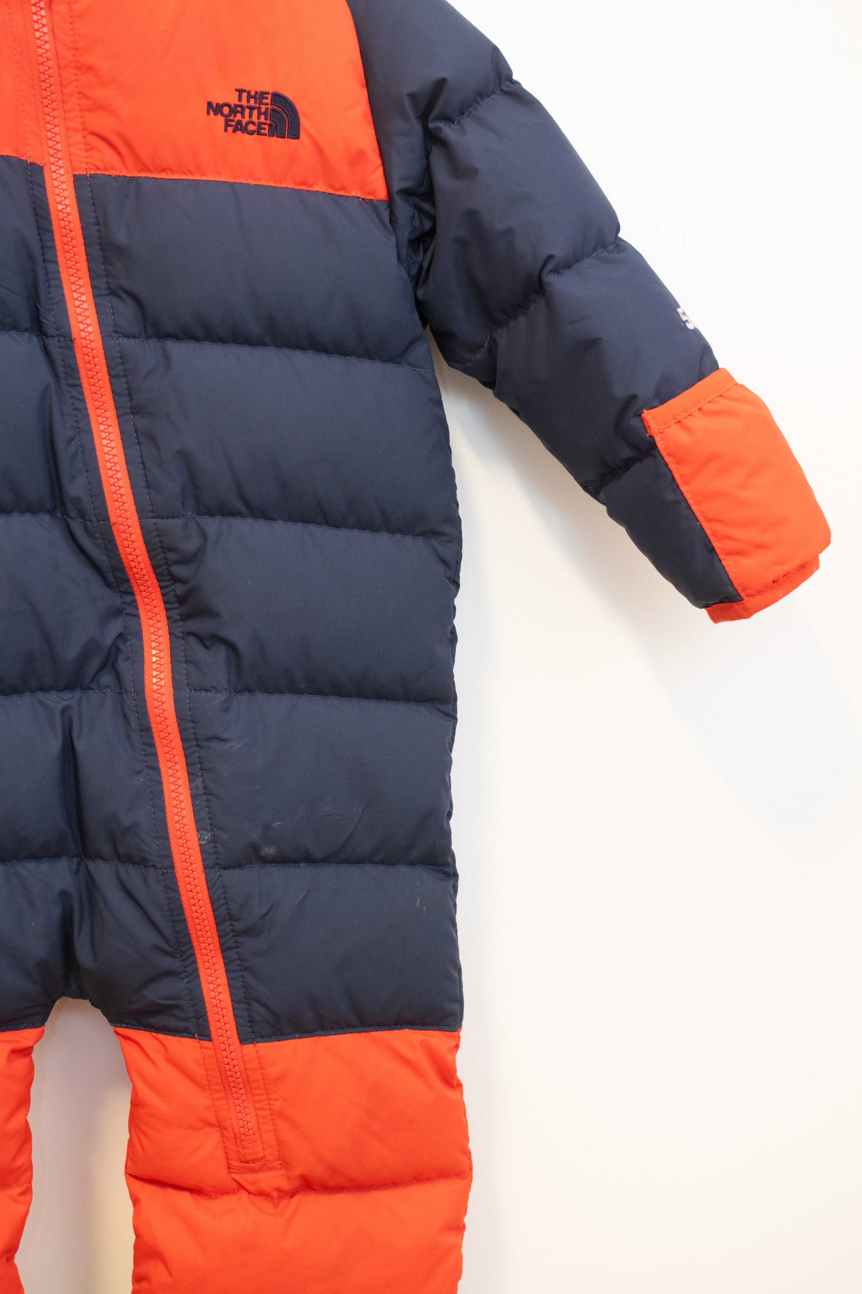 The North Face Red and Navy 550 Bunting Snowsuit / 12-18 months
