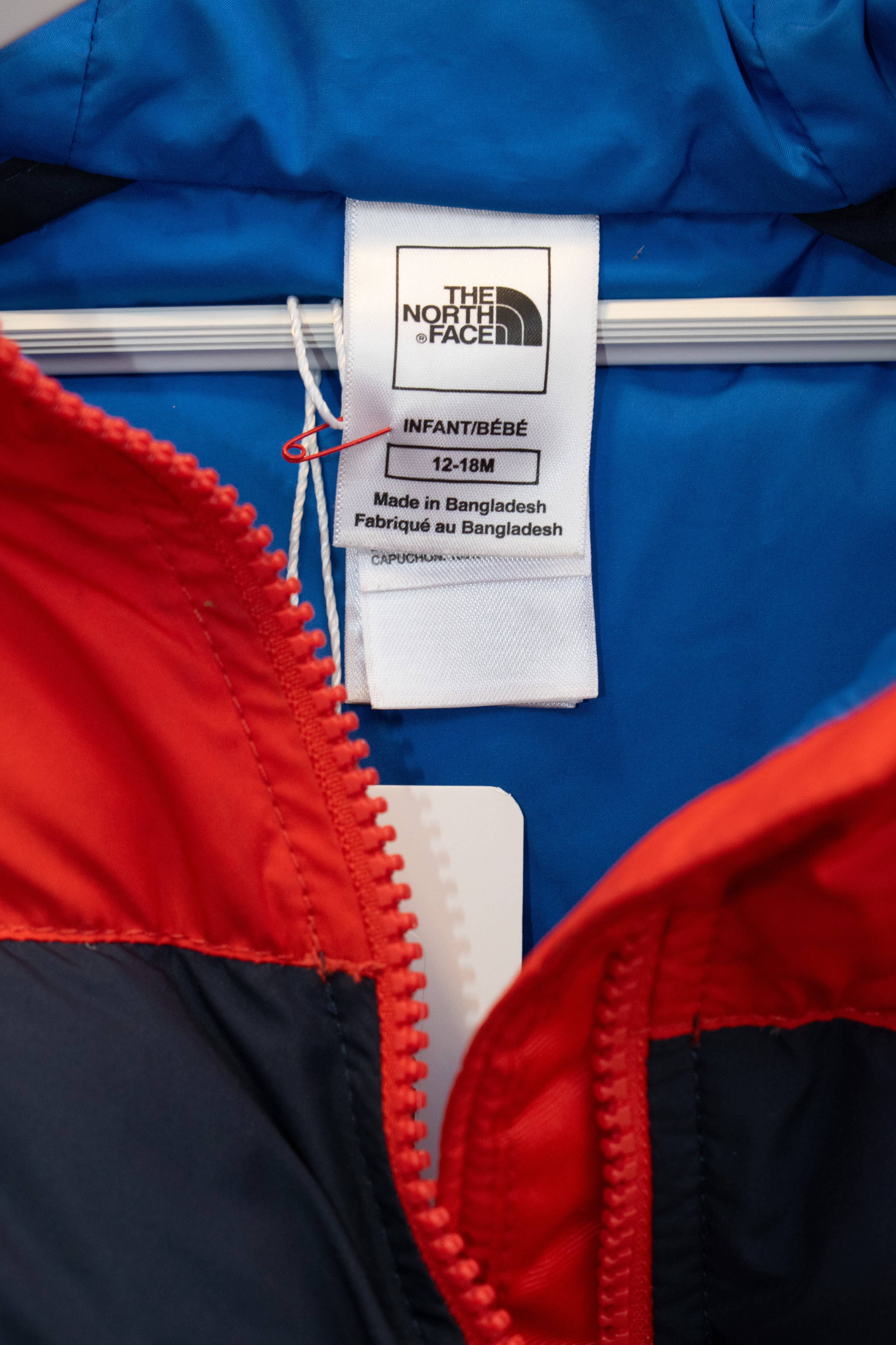 The North Face Red and Navy 550 Bunting Snowsuit / 12-18 months