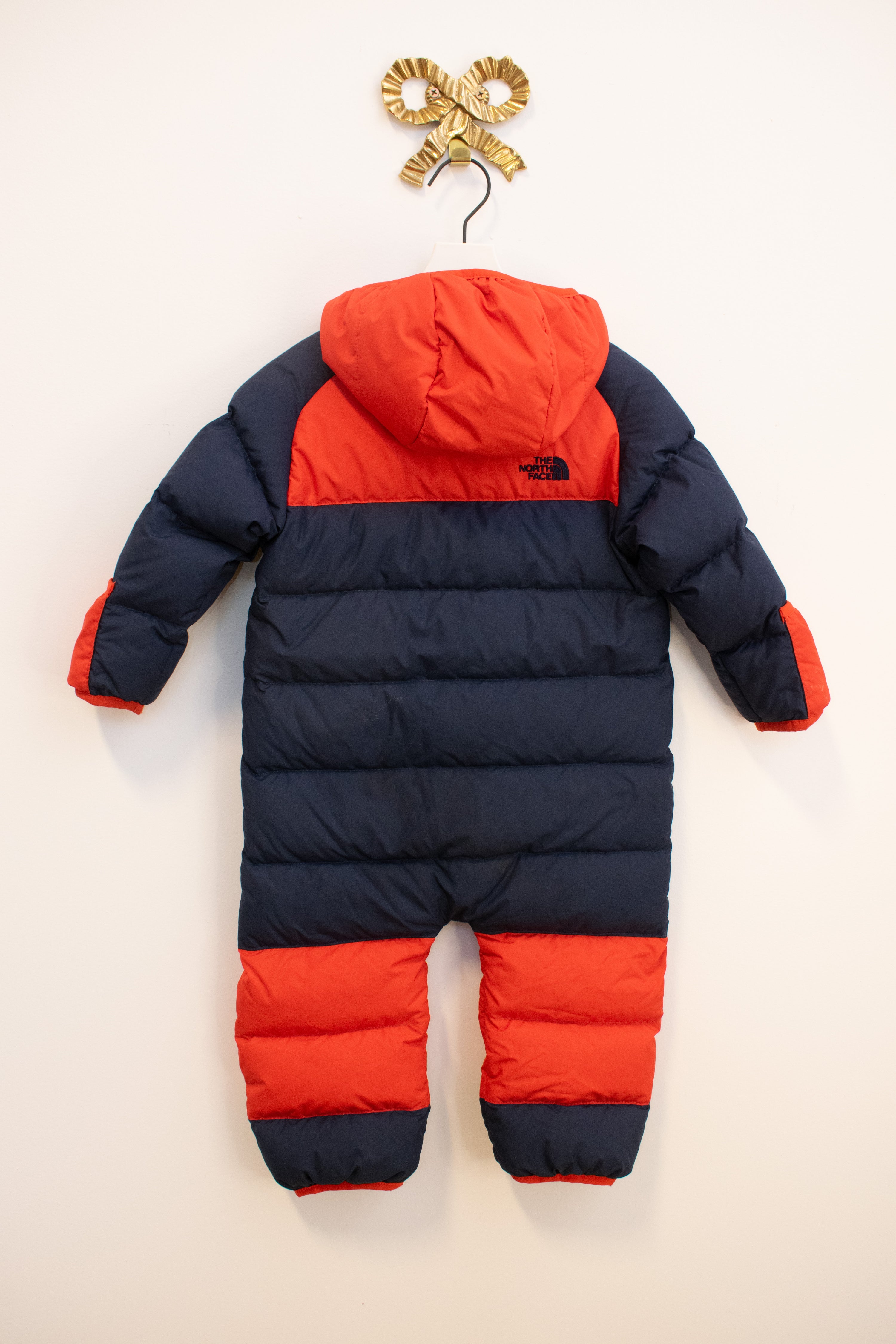 The North Face Red and Navy 550 Bunting Snowsuit / 12-18 months