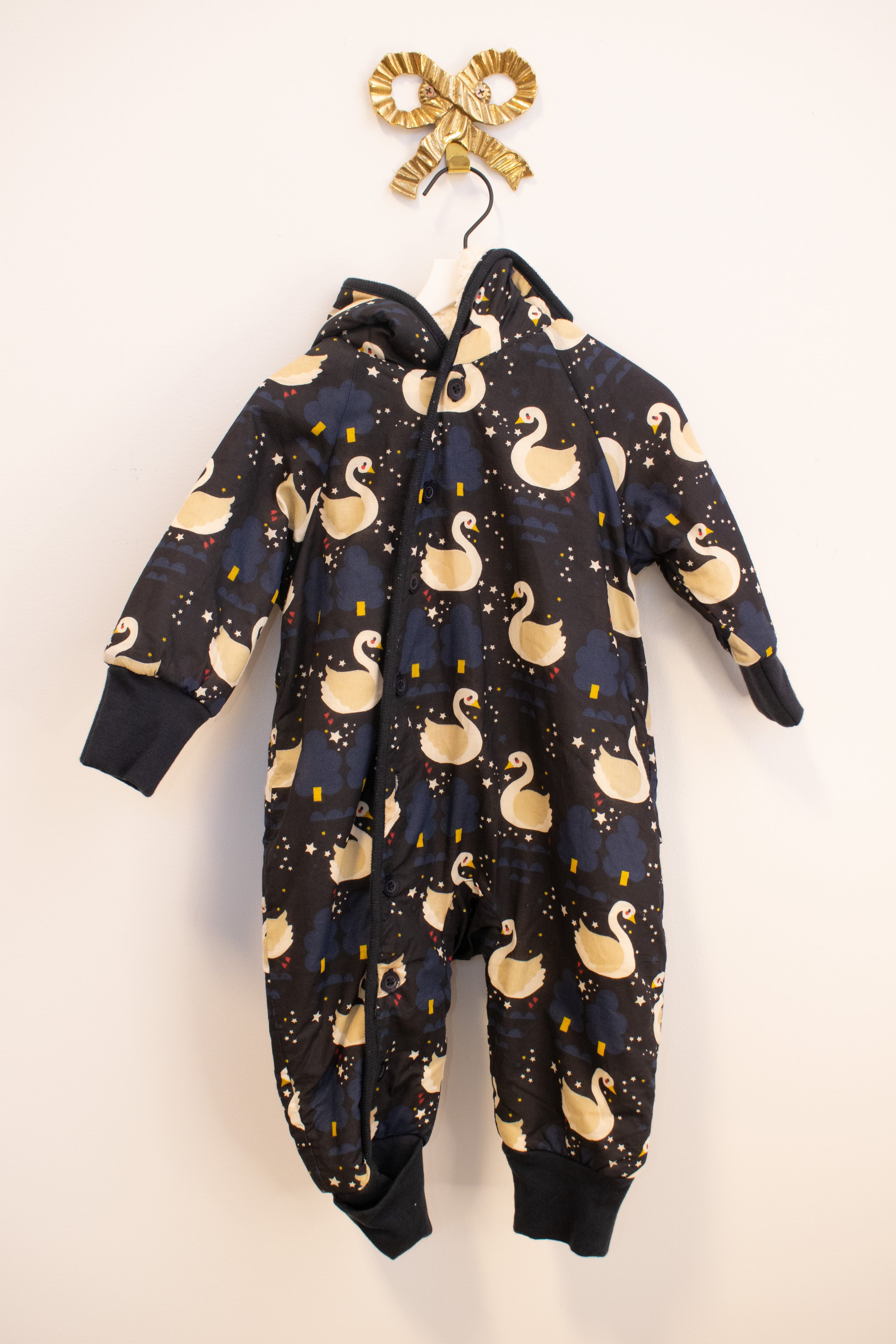 NWTs Little Green Radicals Sherpa Lined Swan Snow Suit / 9-12 months