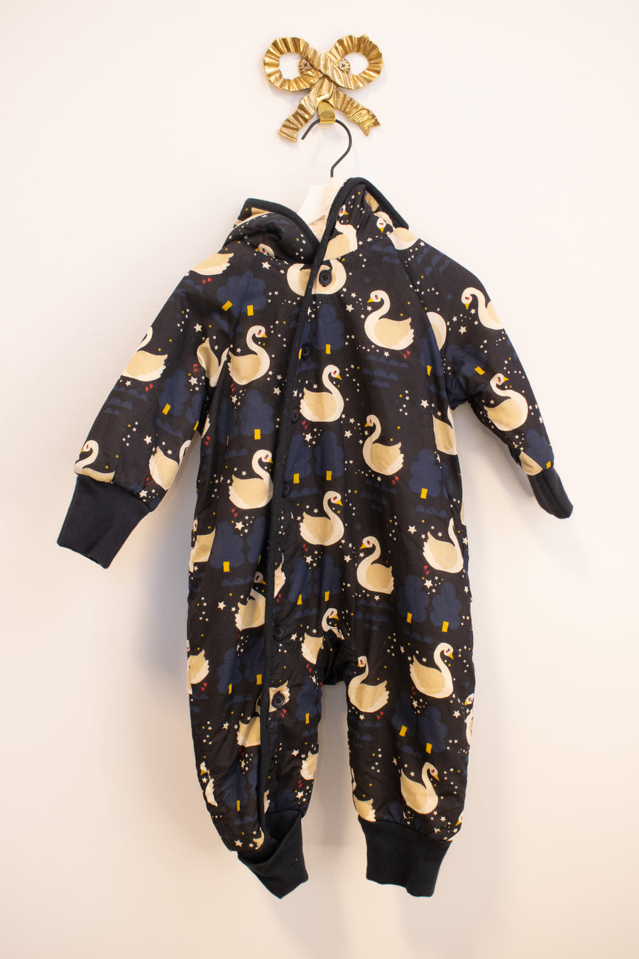 NWTs Little Green Radicals Sherpa Lined Swan Snow Suit / 9-12 months