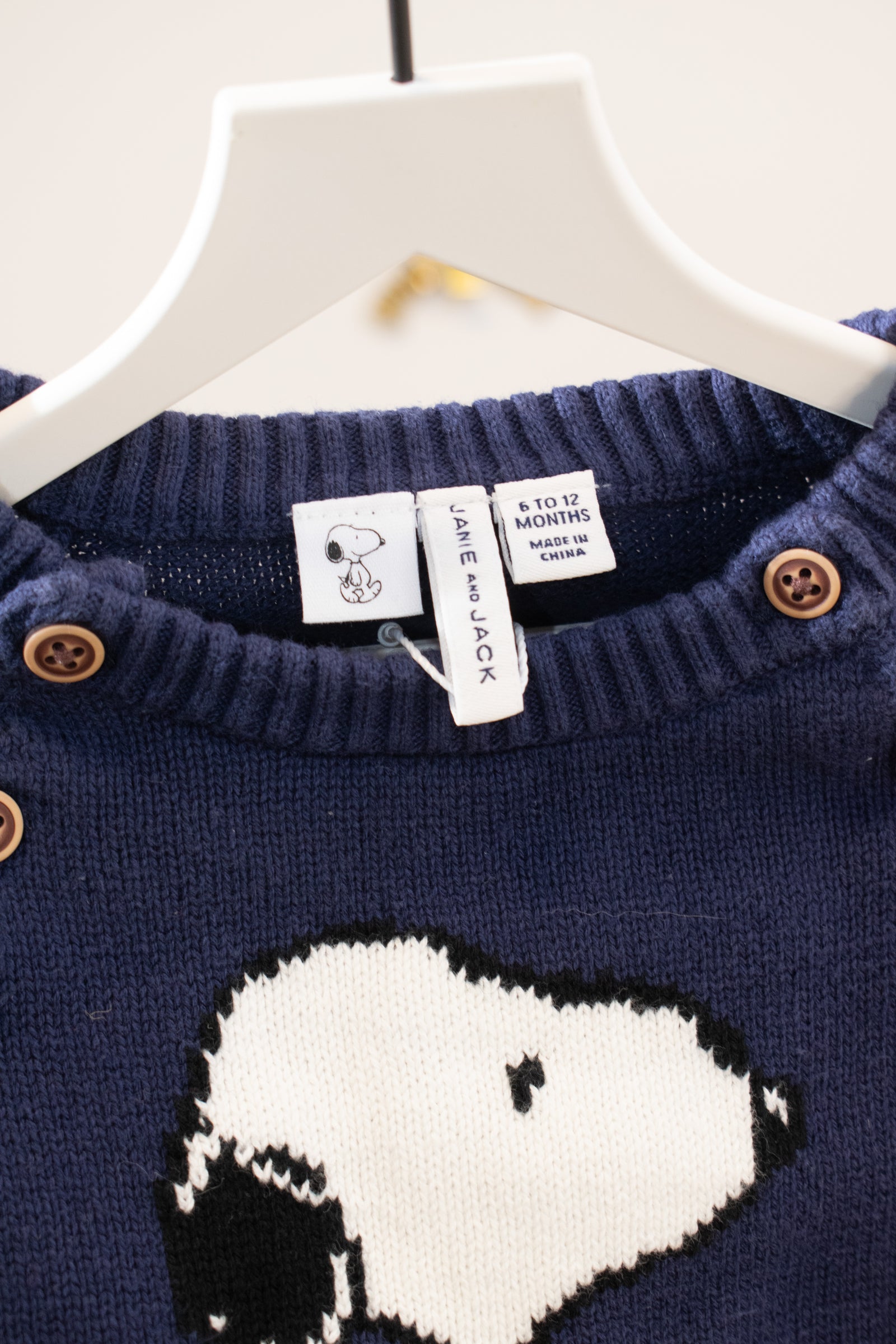 Janie and Jack Snoopy Pumpkin Sweater / 6-12 months