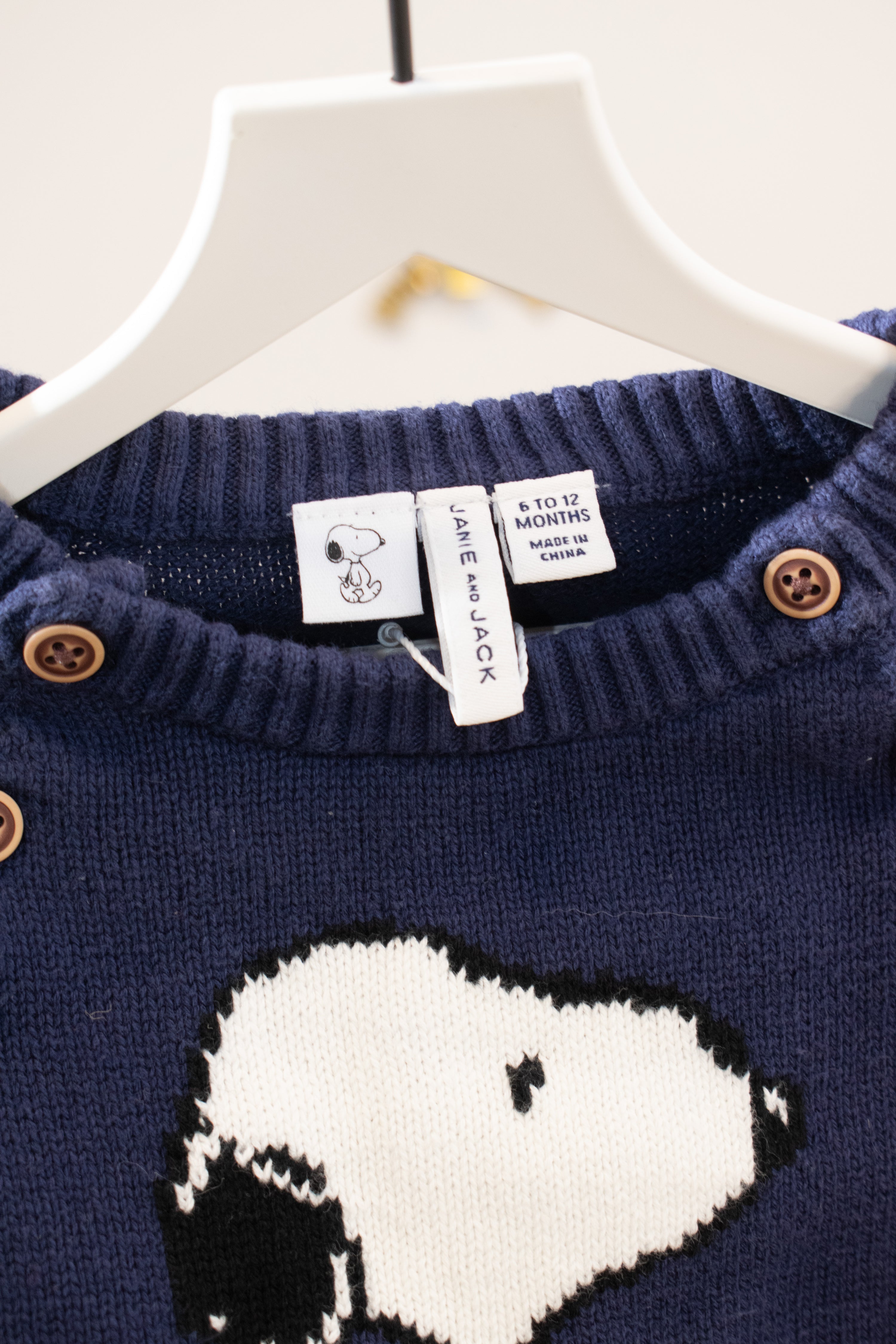 Janie and Jack Snoopy Pumpkin Sweater / 6-12 months