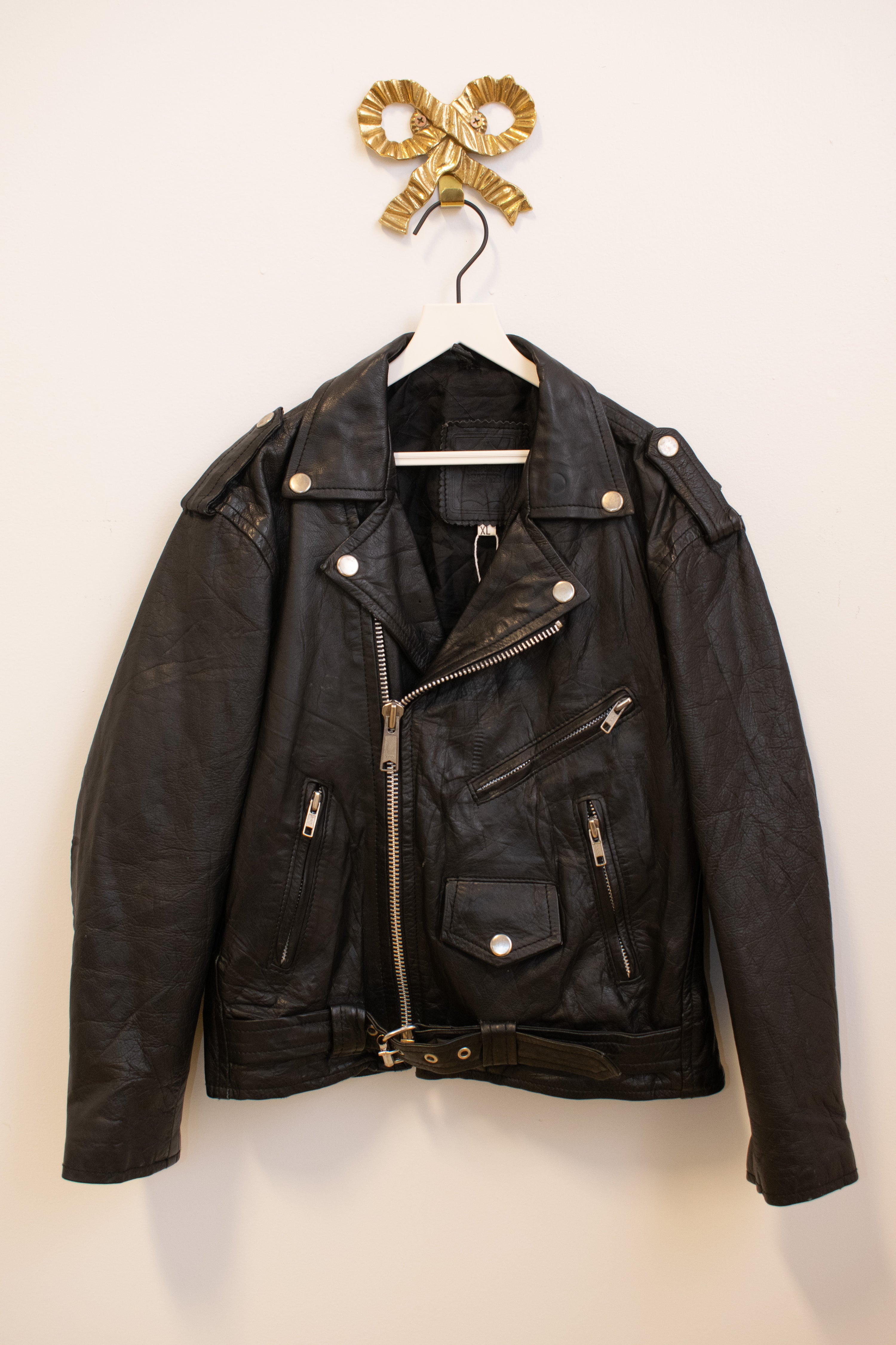 vintage Faux Motorcycle Jacket / Youth XL
