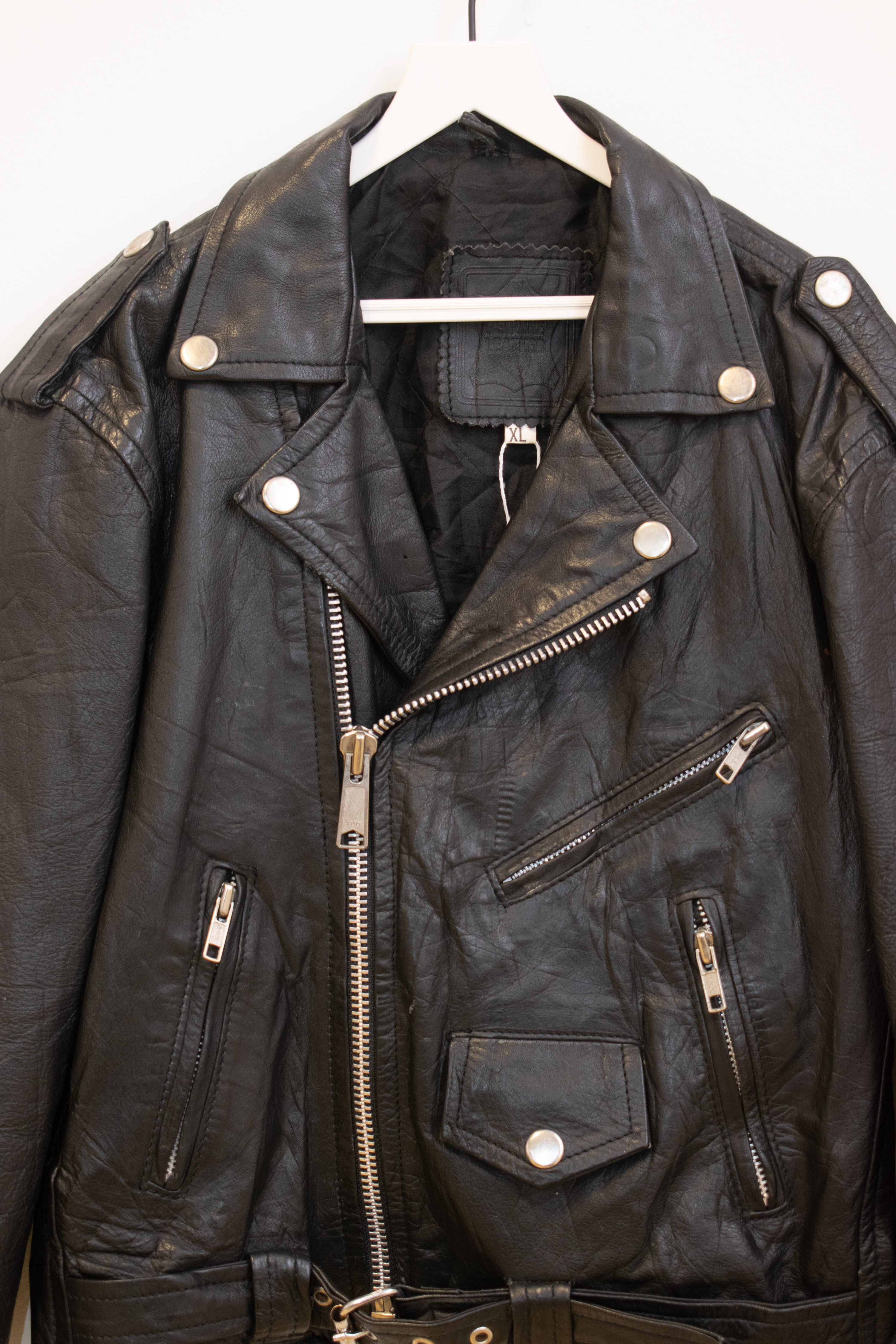 vintage Faux Motorcycle Jacket / Youth XL