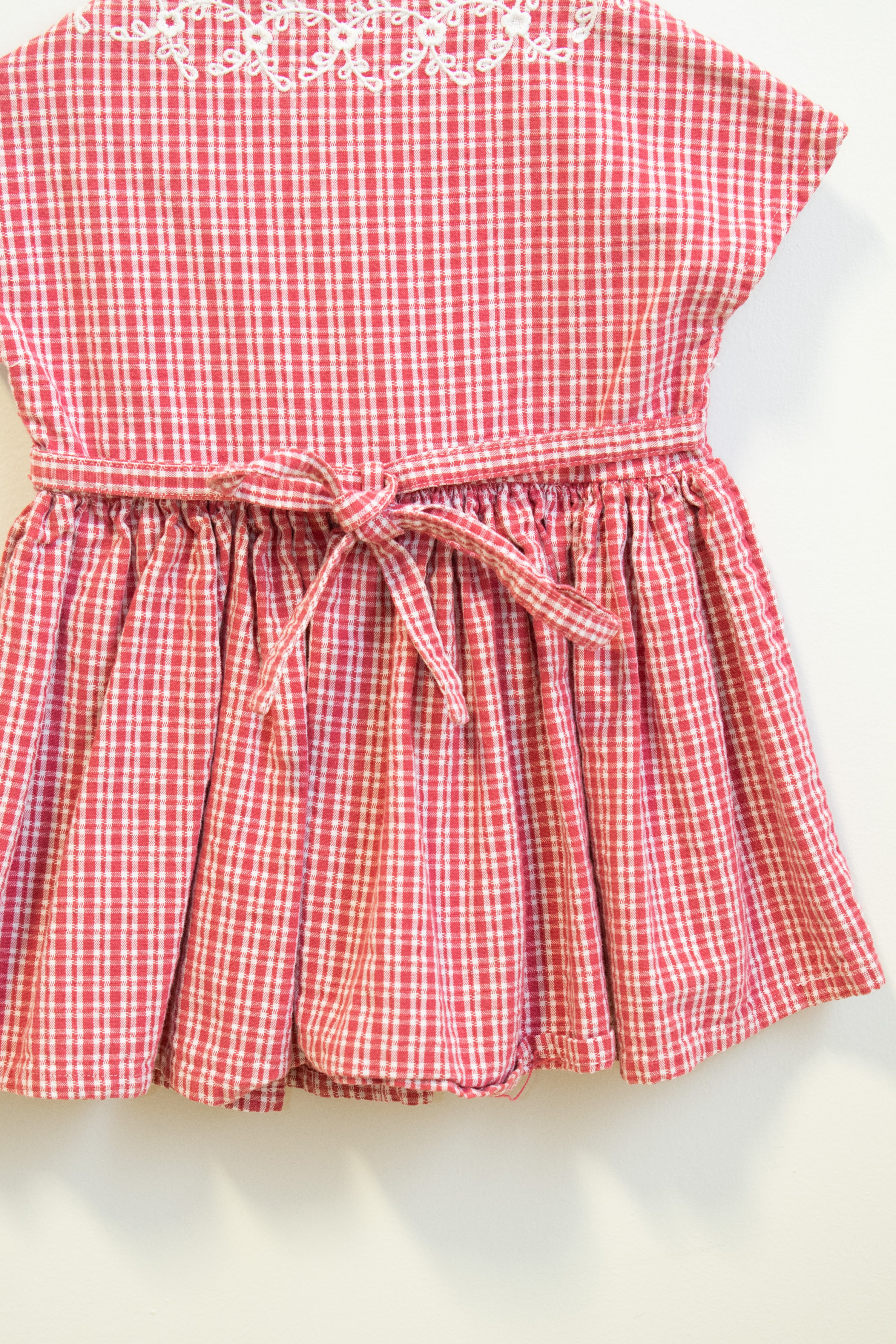 vintage Laura Ashley Red and White Gingham Dress / 6 months