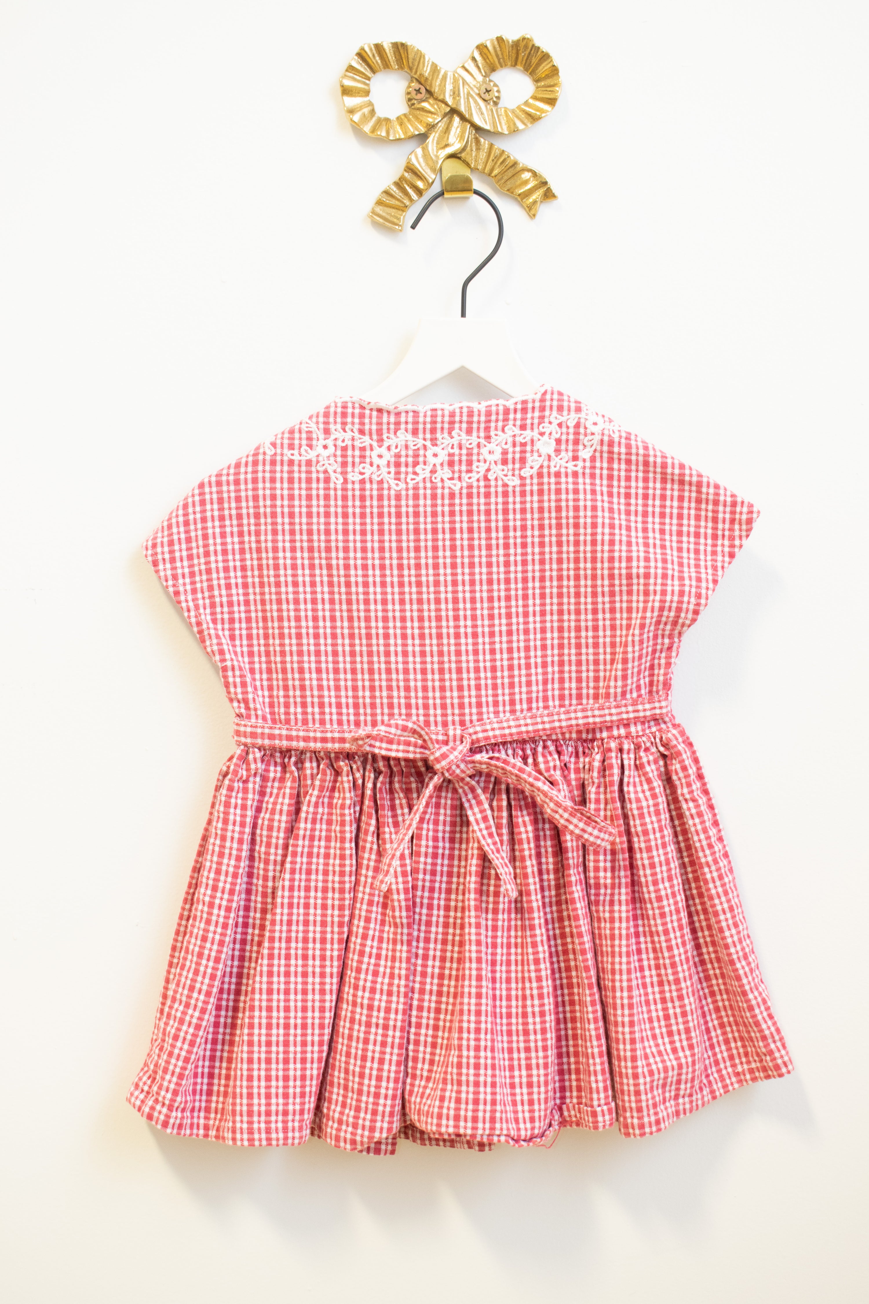 vintage Laura Ashley Red and White Gingham Dress / 6 months