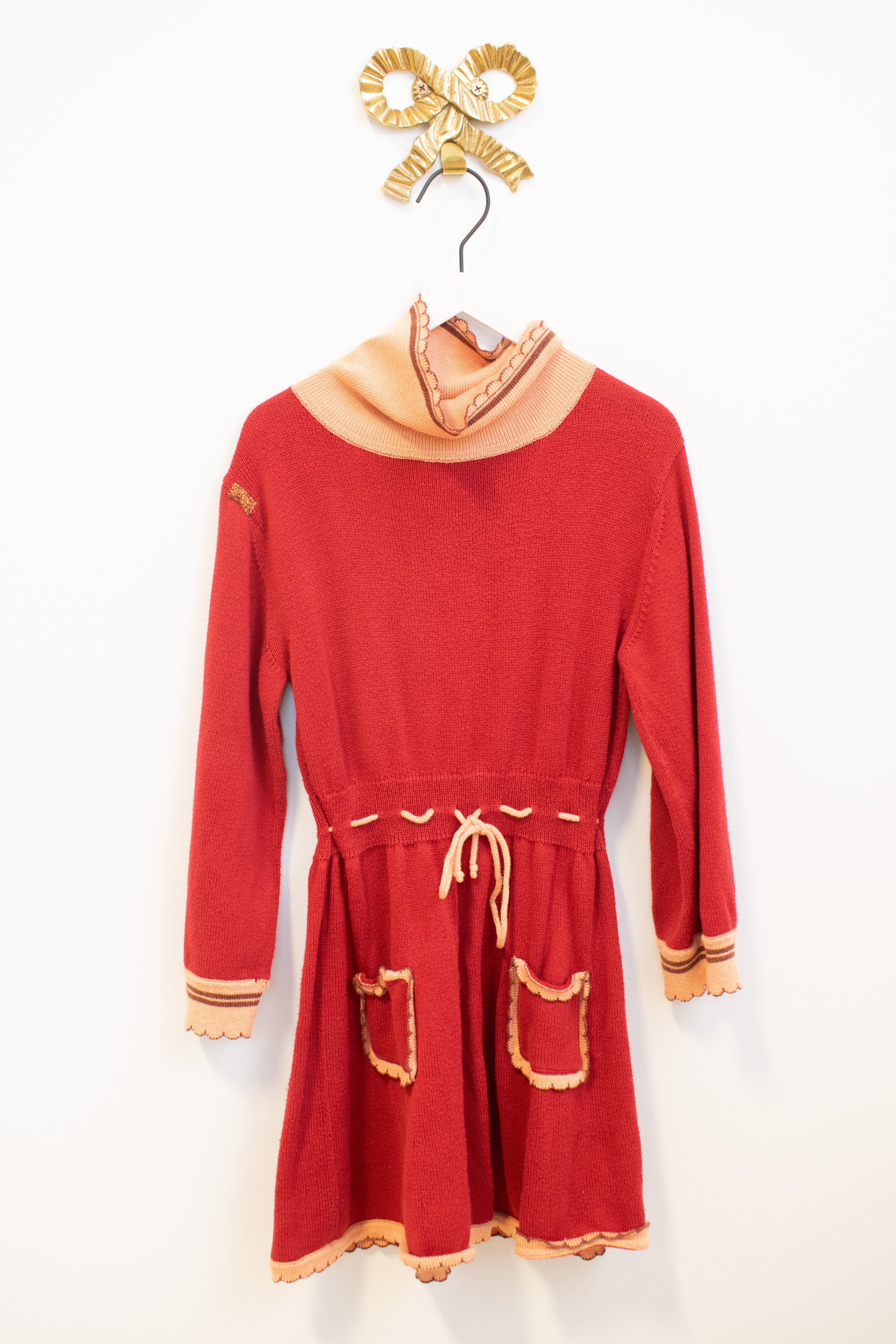 Misha & Puff Creatively Mended Red Peach Ruffle Dress / 6-7