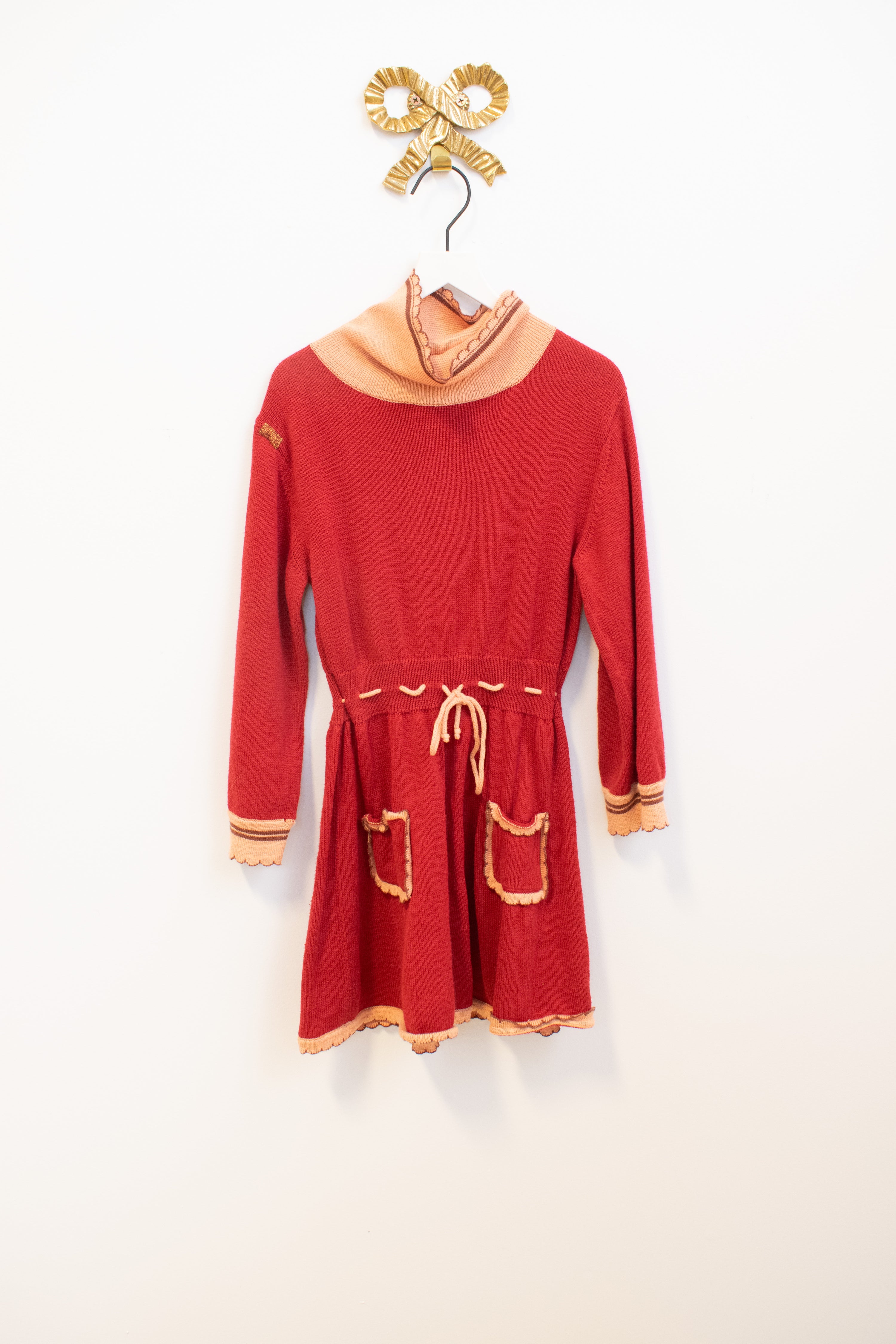 Misha & Puff Creatively Mended Red Peach Ruffle Dress / 6-7