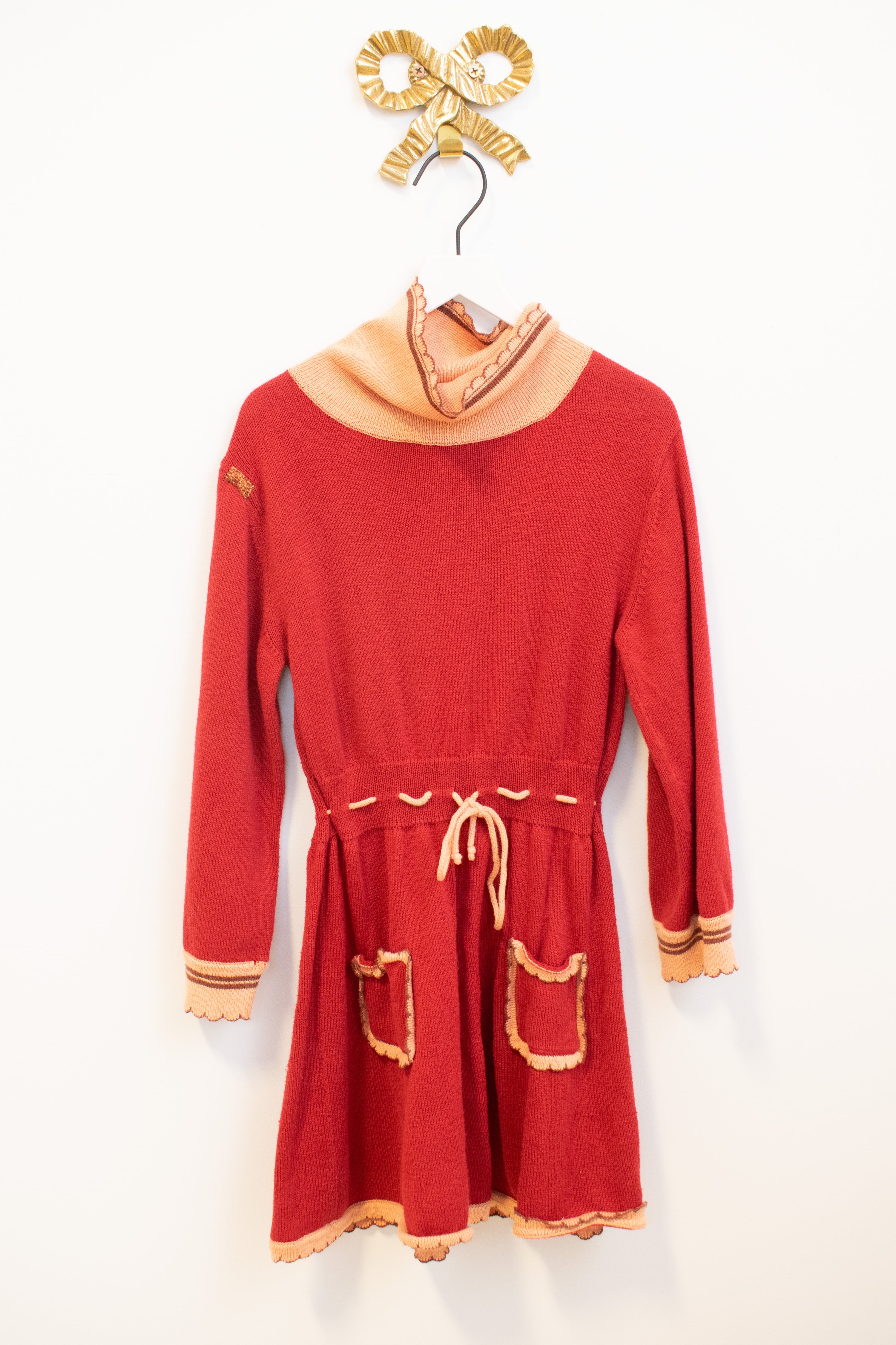 Misha & Puff Creatively Mended Red Peach Ruffle Dress / 6-7