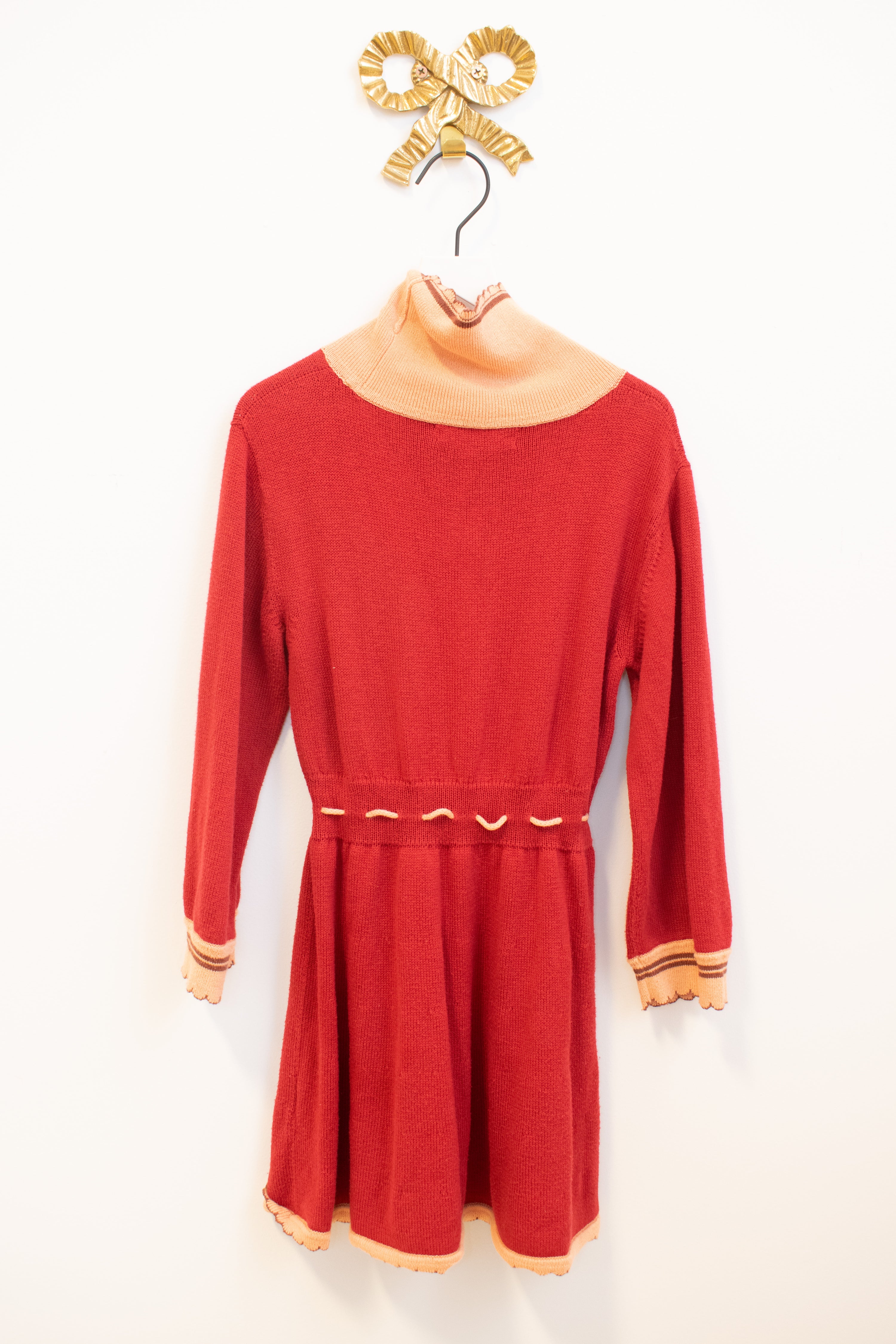 Misha & Puff Creatively Mended Red Peach Ruffle Dress / 6-7