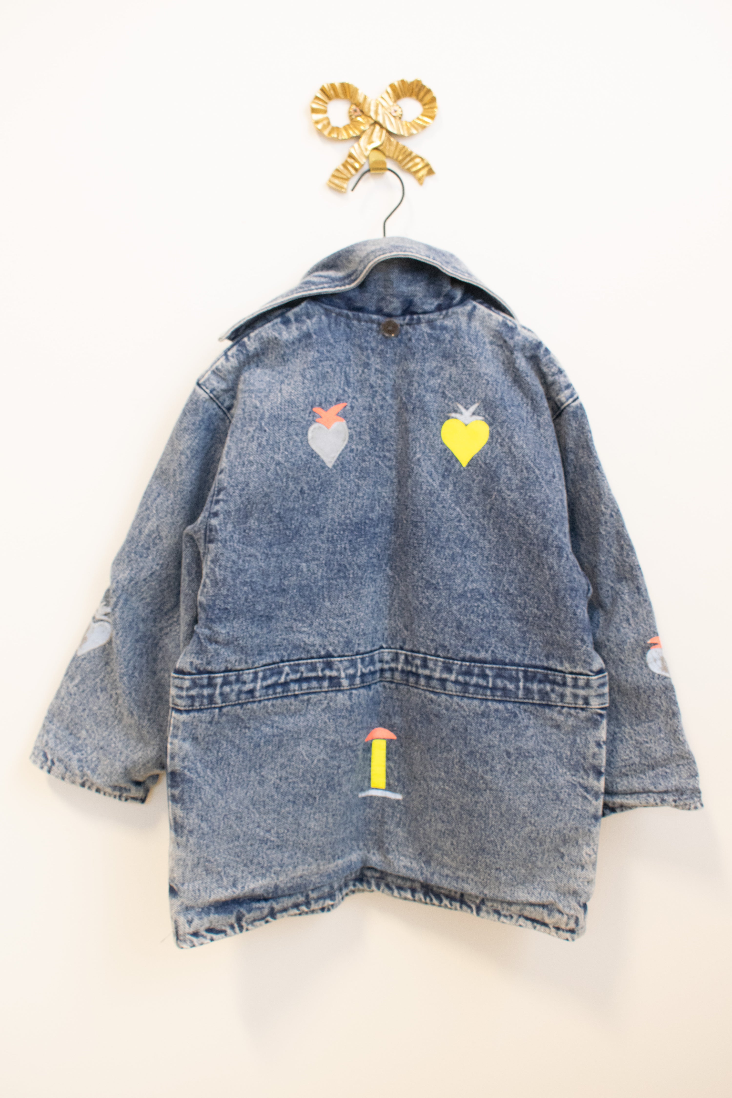 OFAK handmade vintage Italian Folk Art Denim Explorer Jacket / 8-10