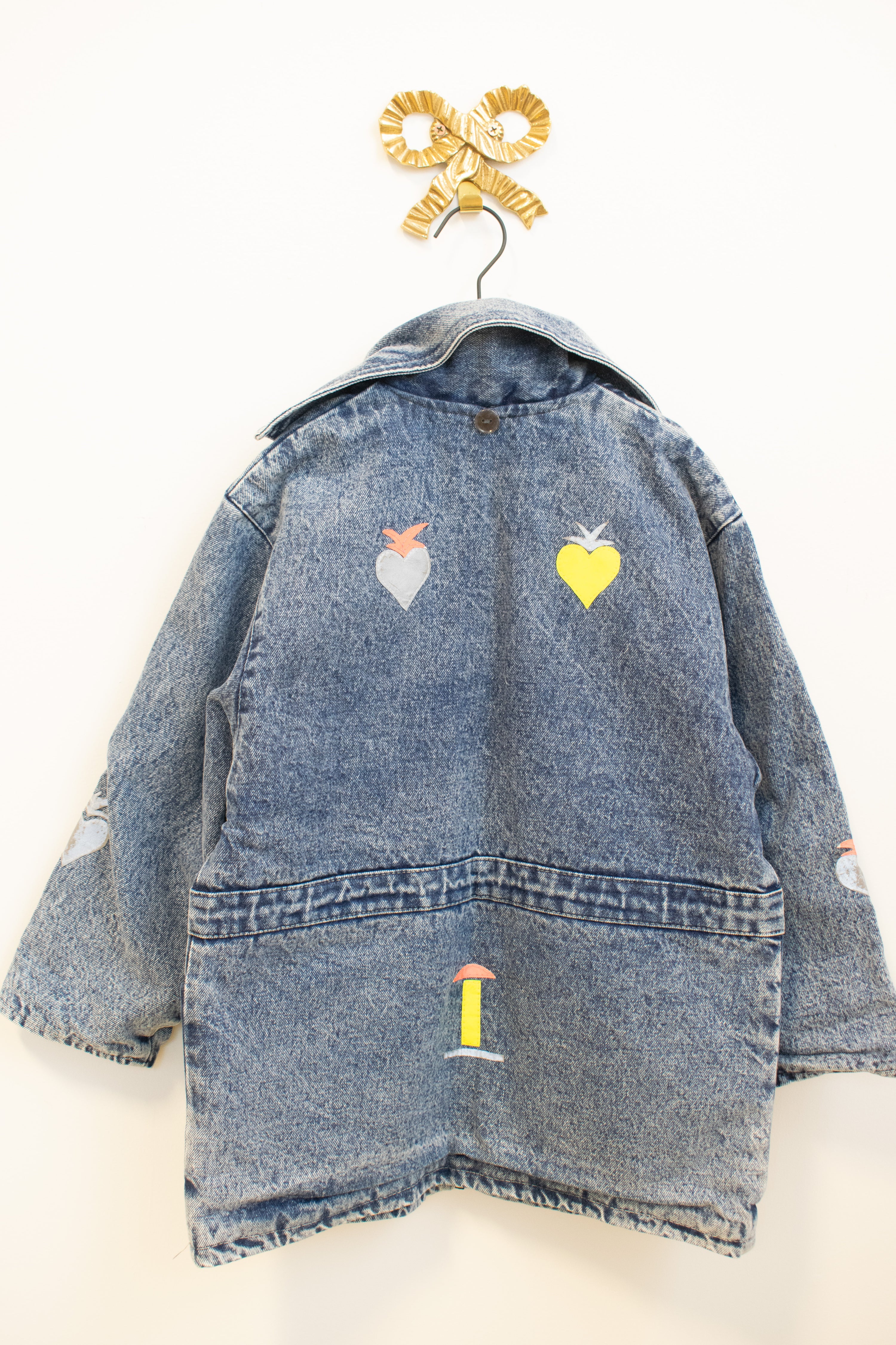 OFAK handmade vintage Italian Folk Art Denim Explorer Jacket / 8-10