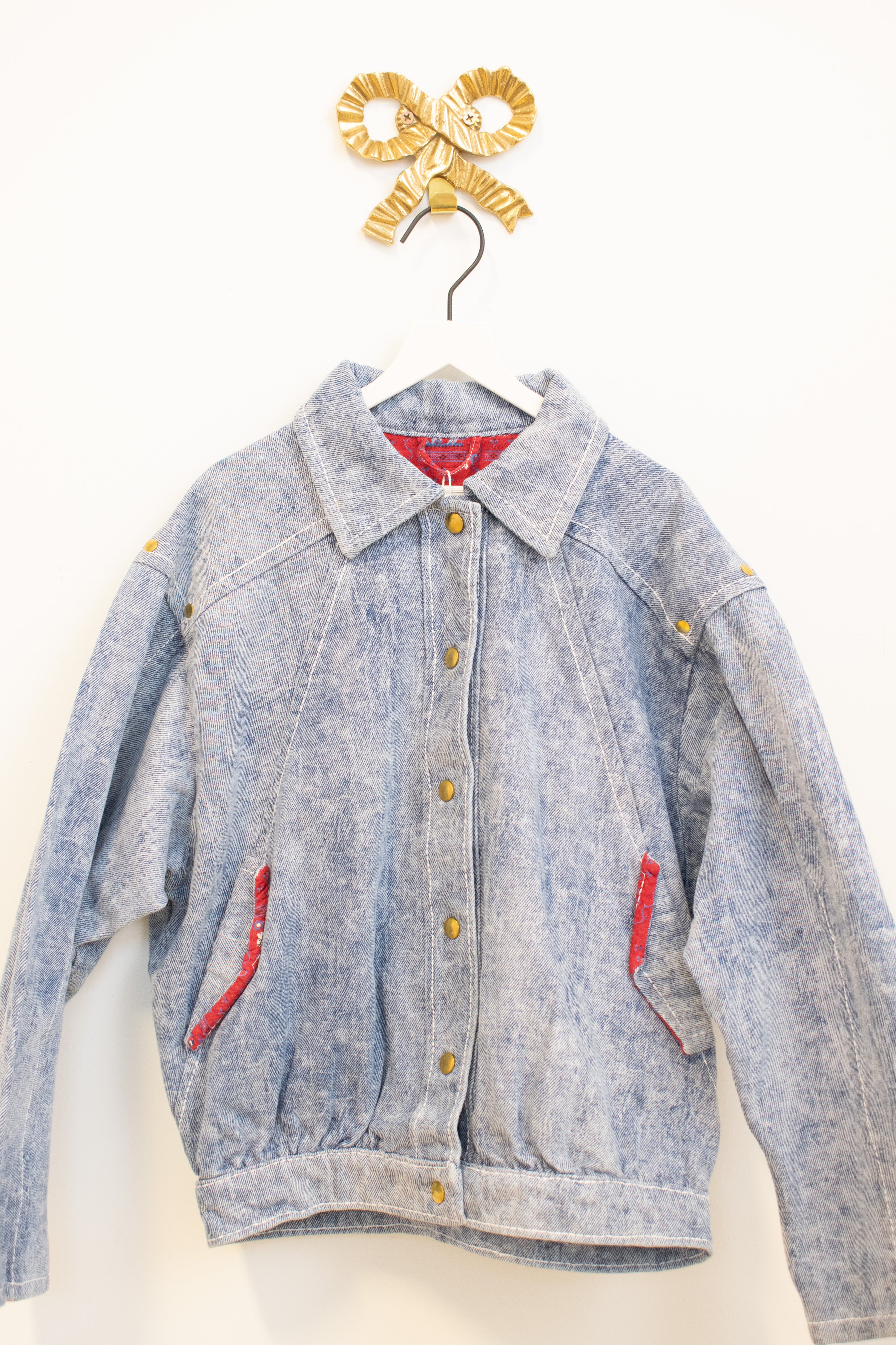 vintage Denim Bandana Jacket / 6-8
