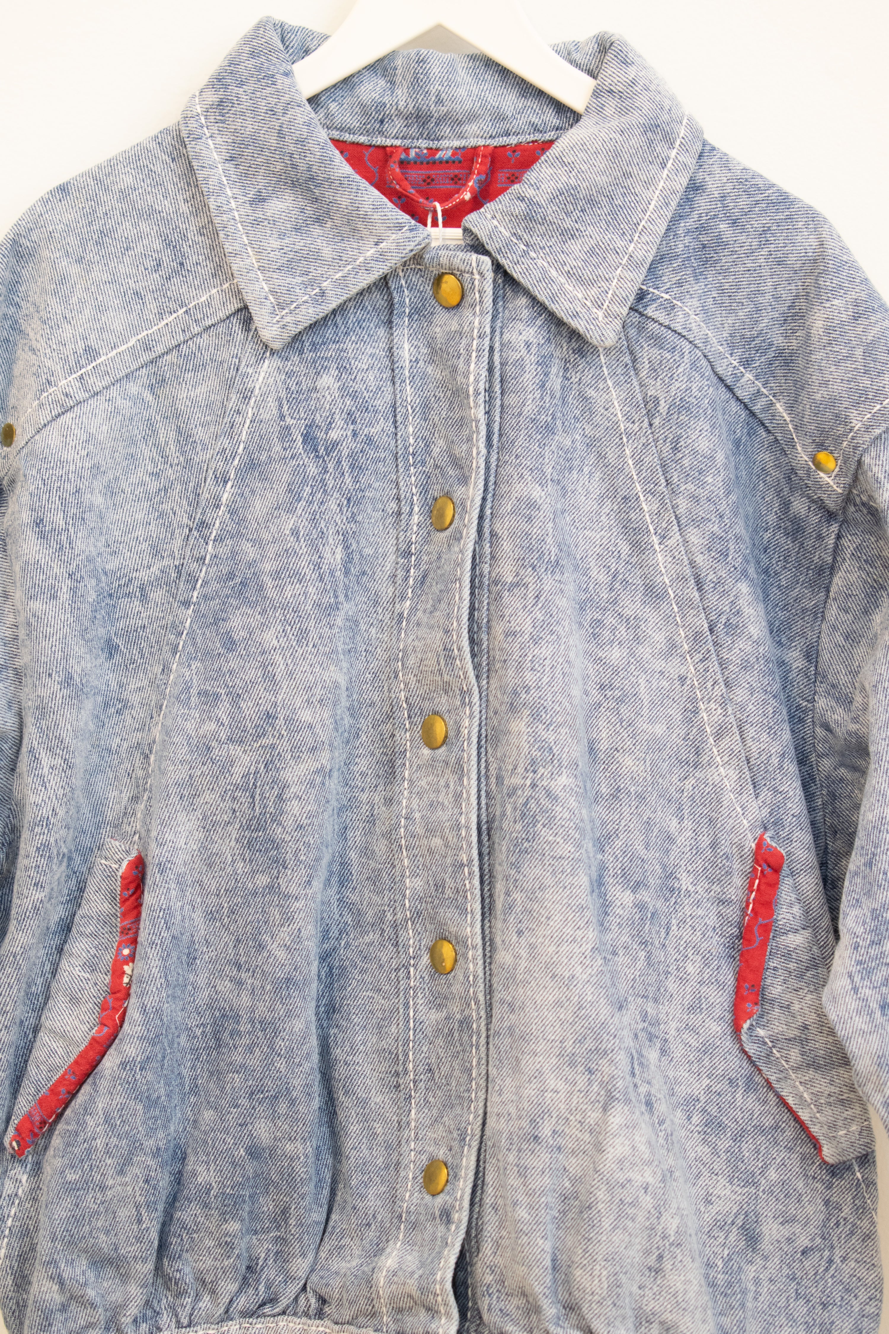 vintage Denim Bandana Jacket / 6-8