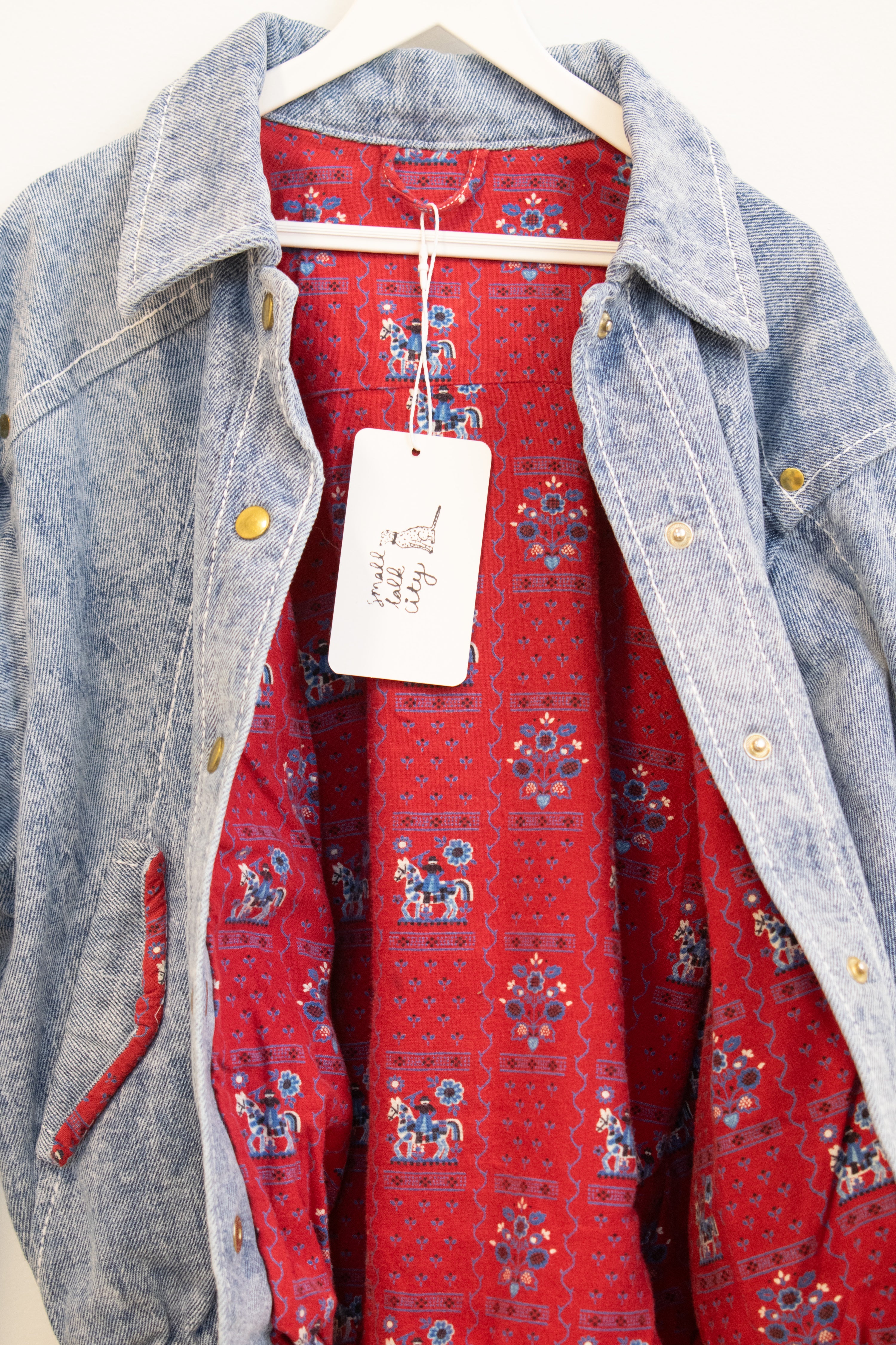 vintage Denim Bandana Jacket / 6-8