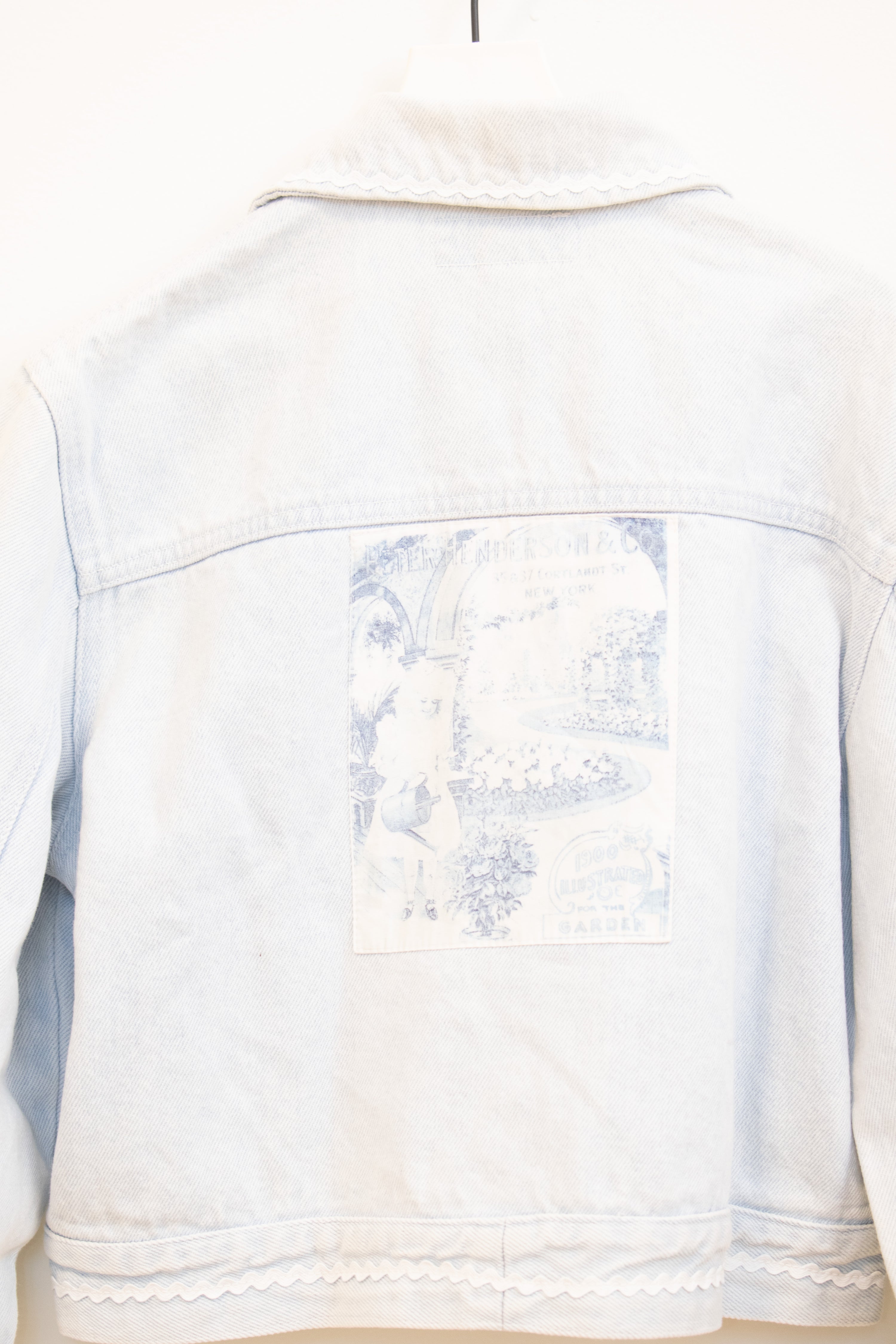 vintage Light Pearl RicRac Jean Jacket / 10-12