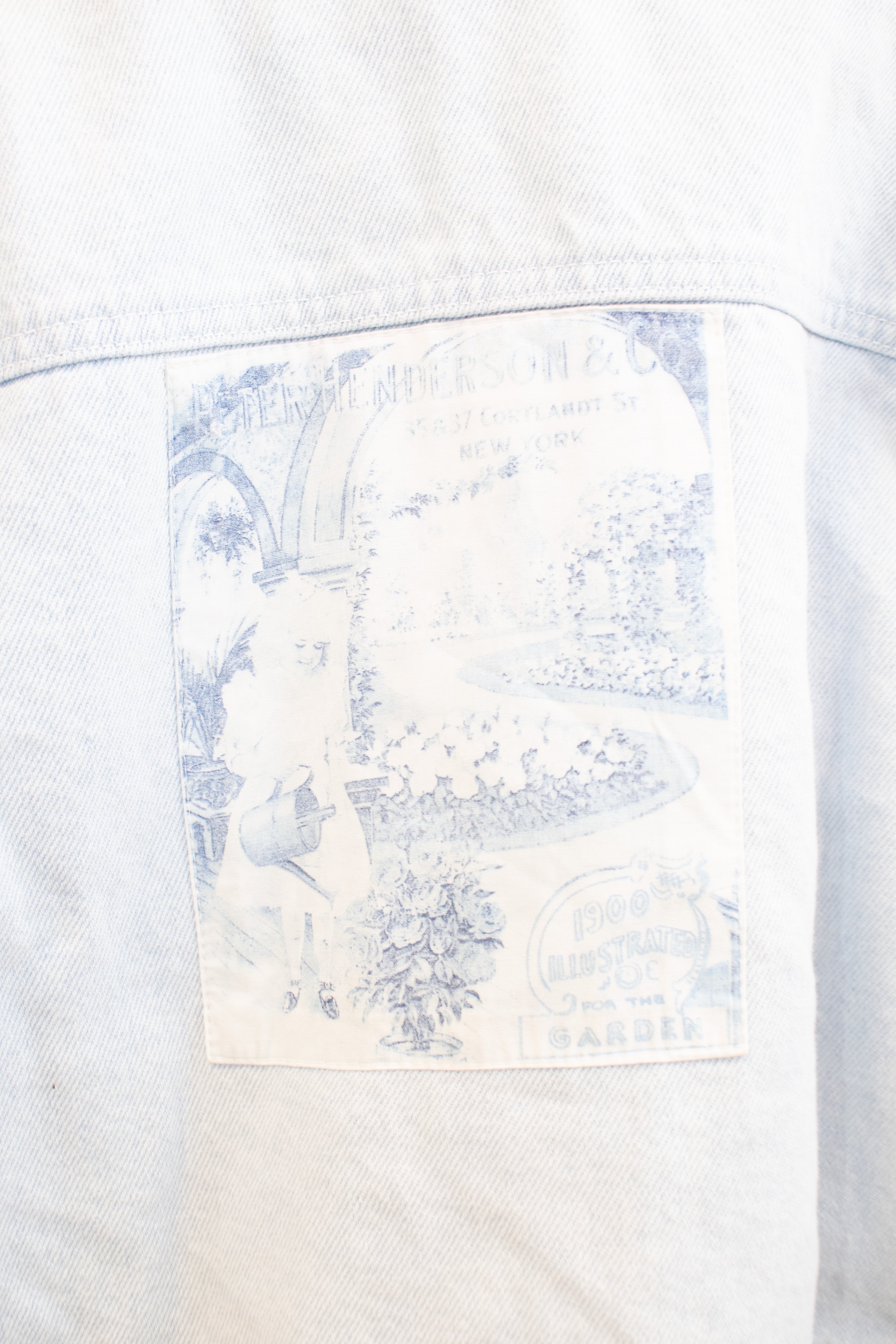 vintage Light Pearl RicRac Jean Jacket / 10-12