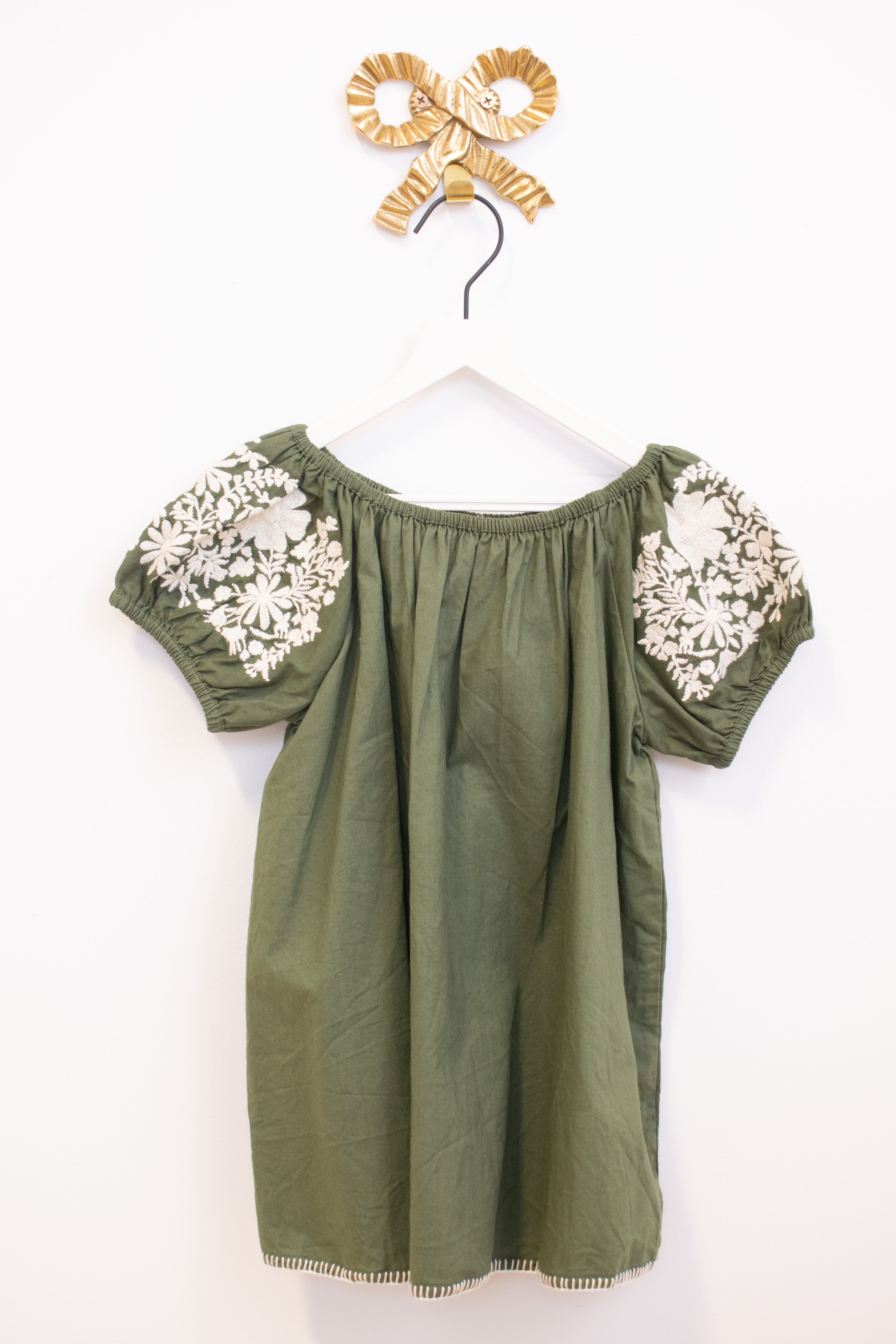 Apolina Green Floral Appliqué Dress / small