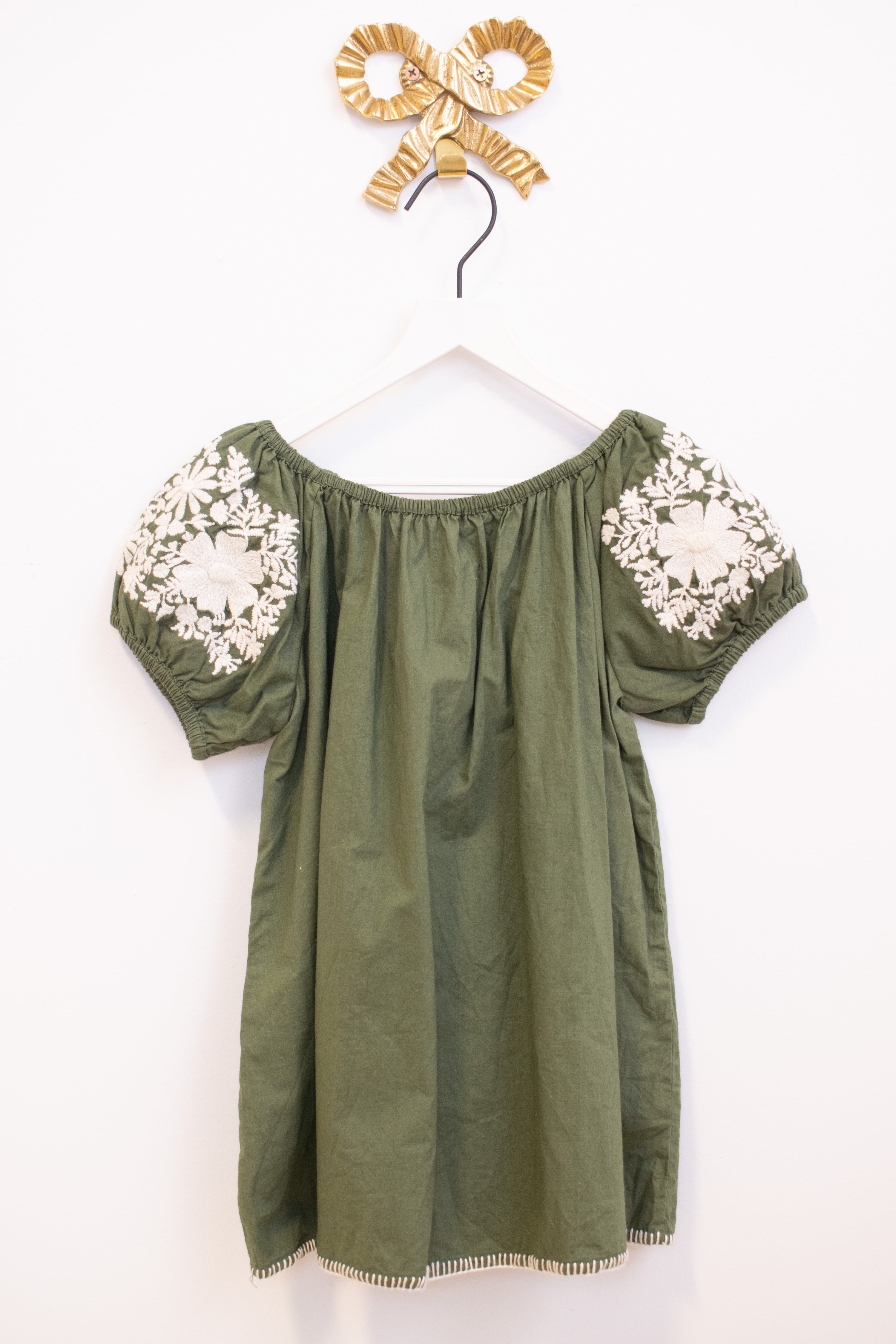Apolina Green Floral Appliqué Dress / small