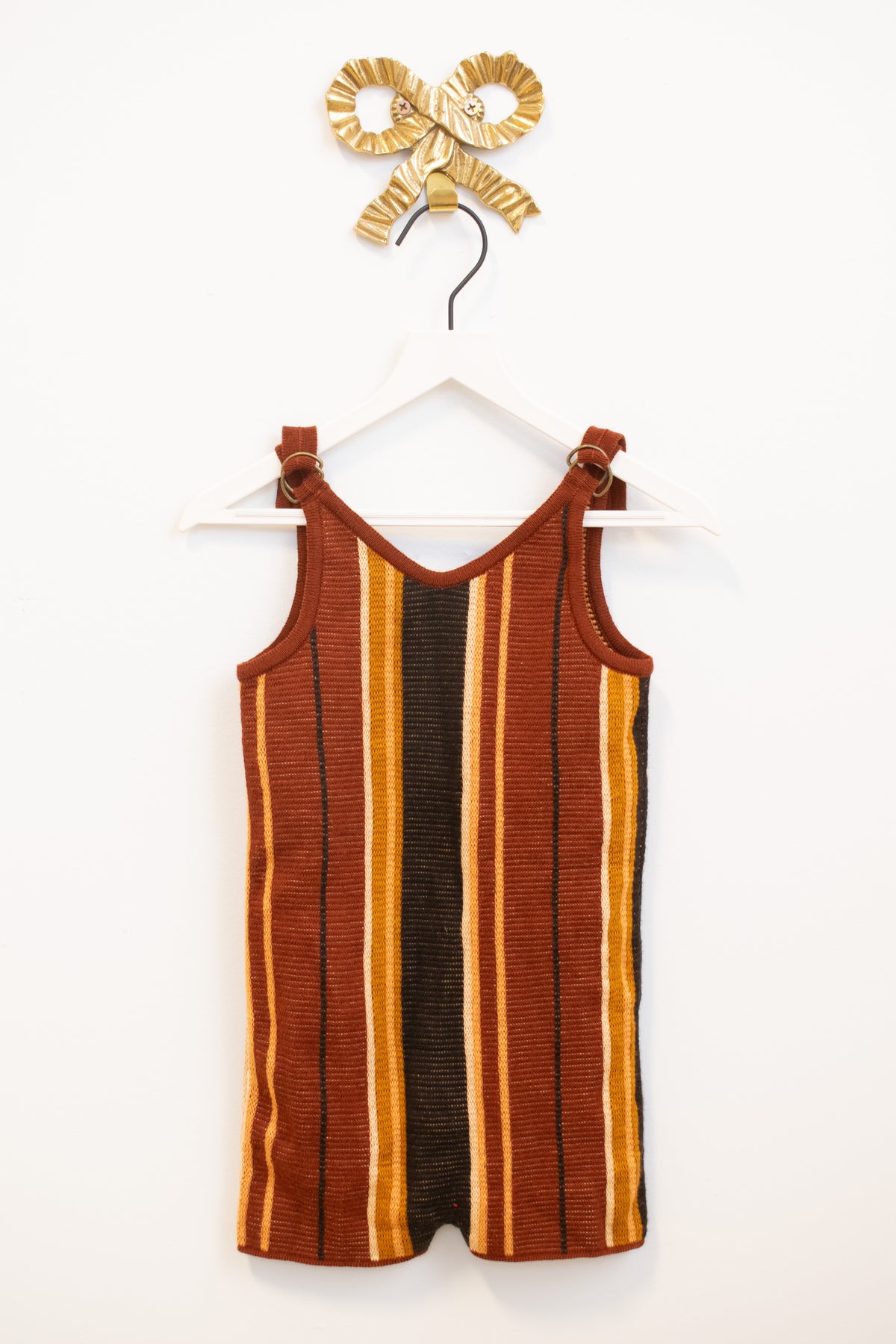 Misha & Puff Brown Striped Romper / 18-24 months