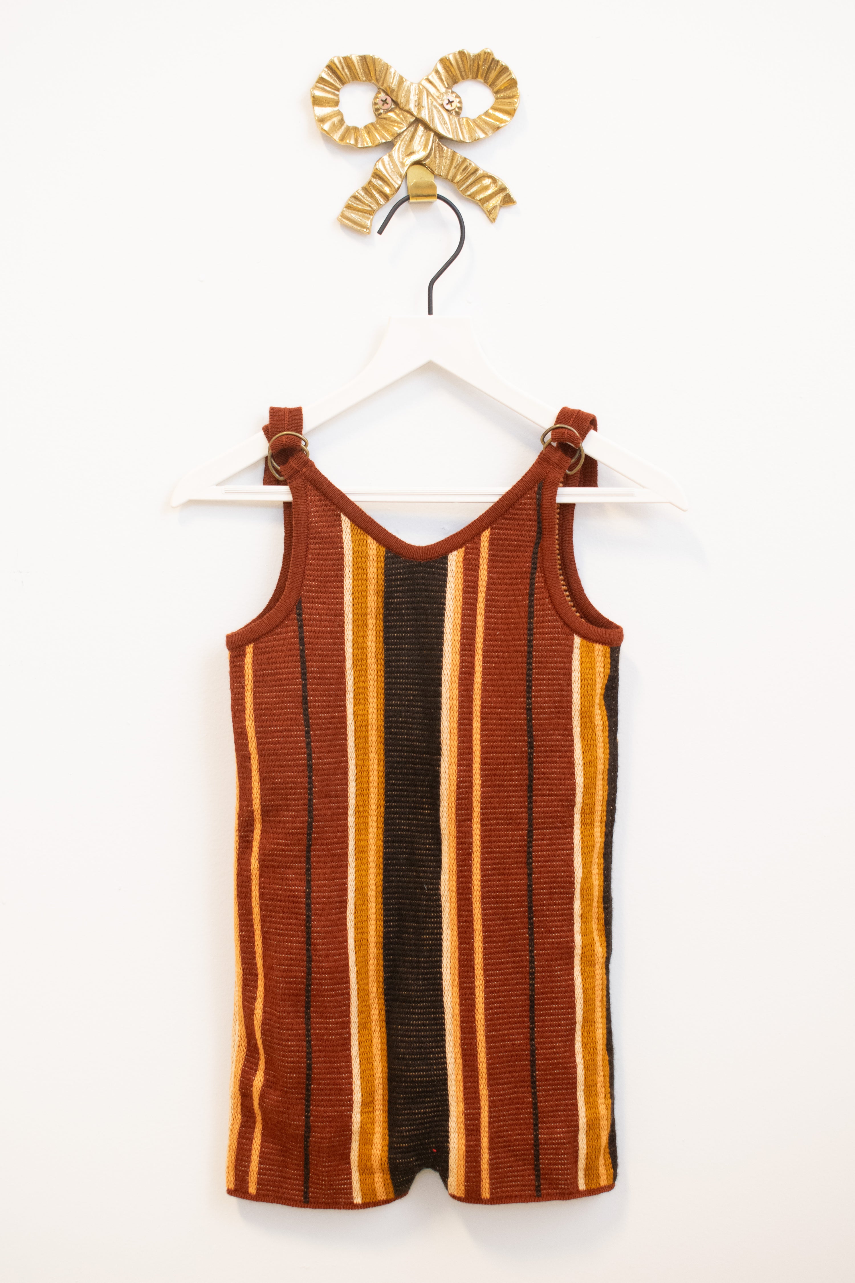 Misha & Puff Brown Striped Romper / 18-24 months