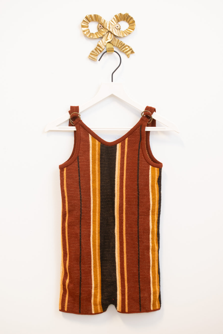 Misha & Puff Brown Striped Romper / 18-24 months