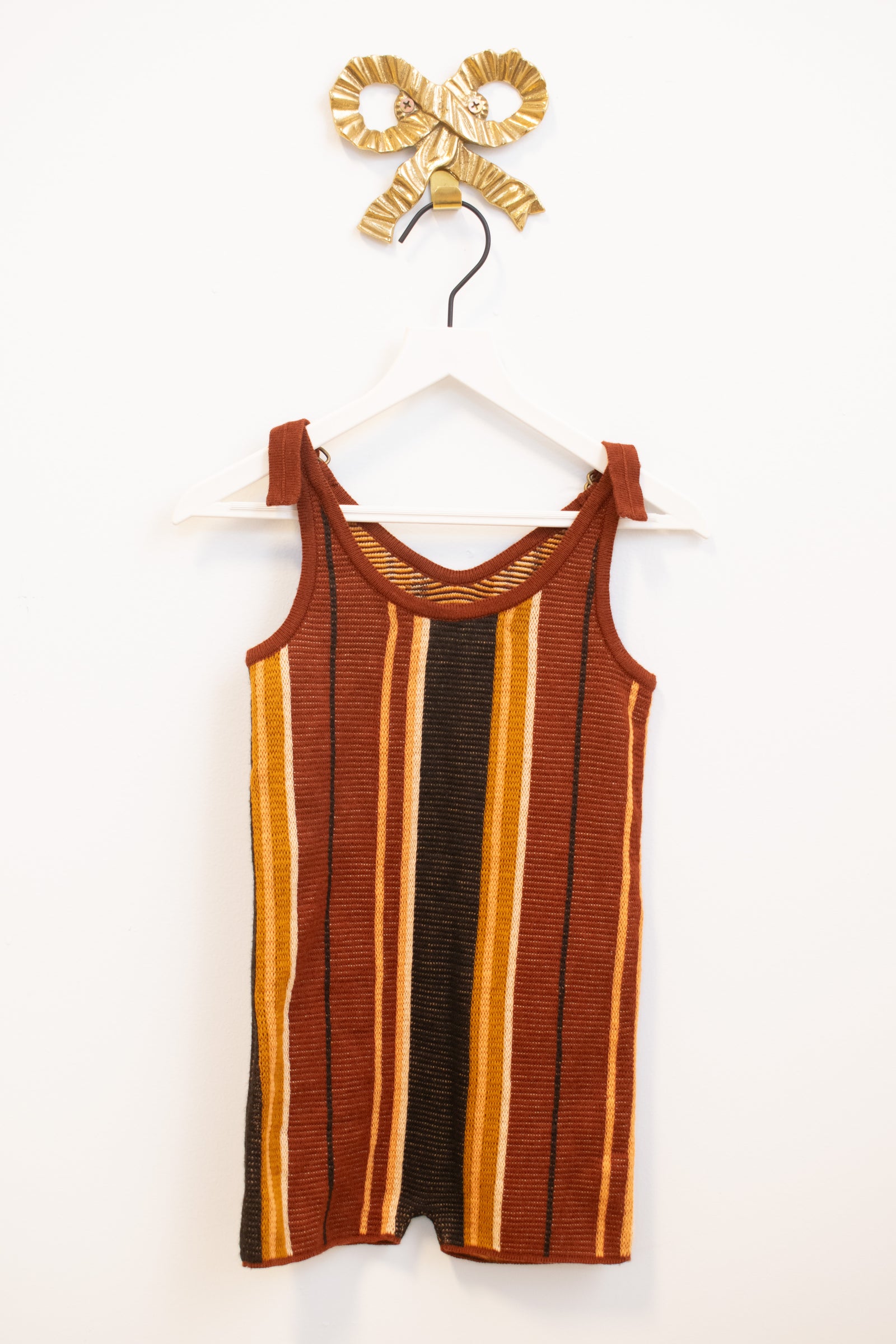 Misha & Puff Brown Striped Romper / 18-24 months