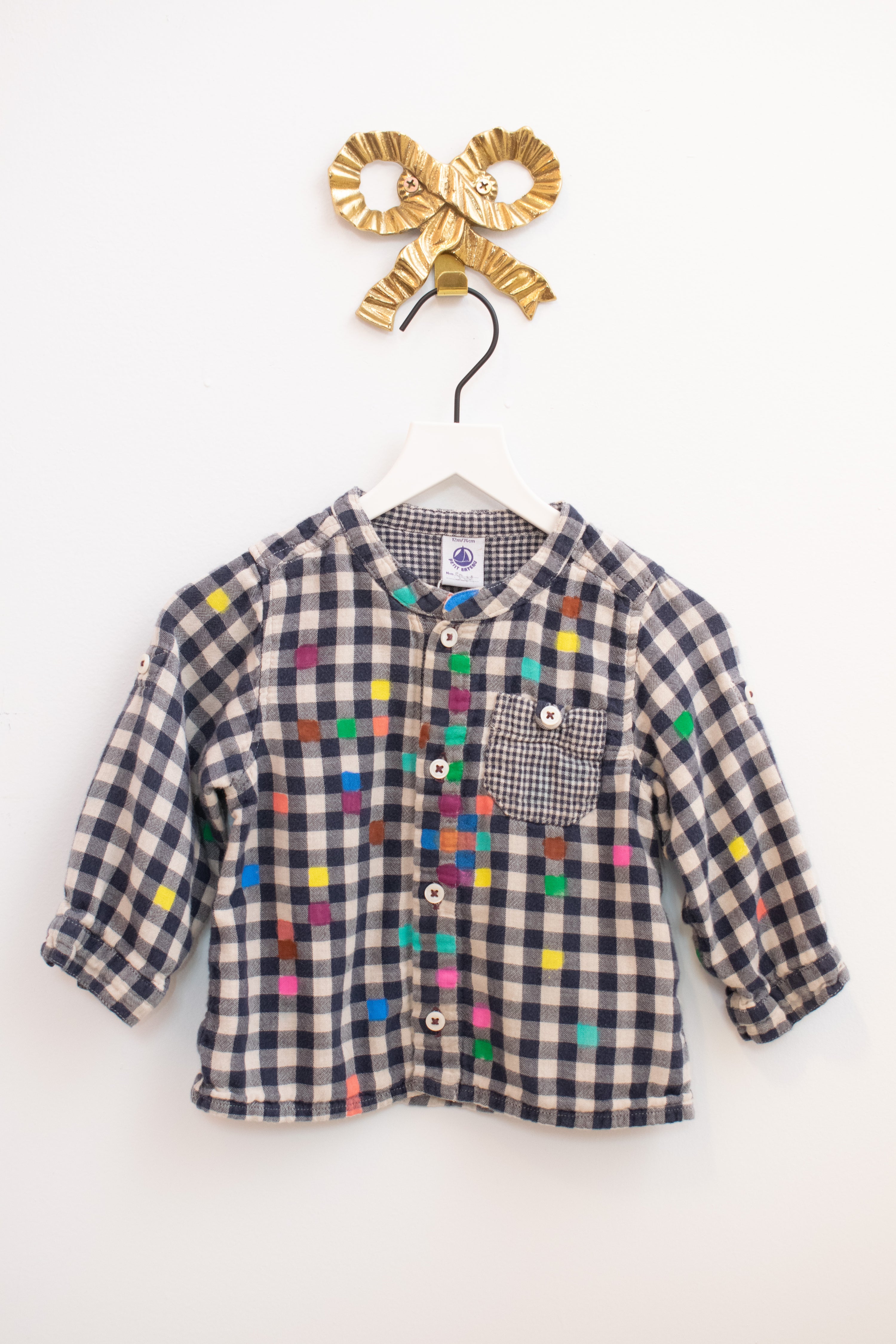 Courtney Knight x Petit Bateau Colored-In Check Flannel / 12 months