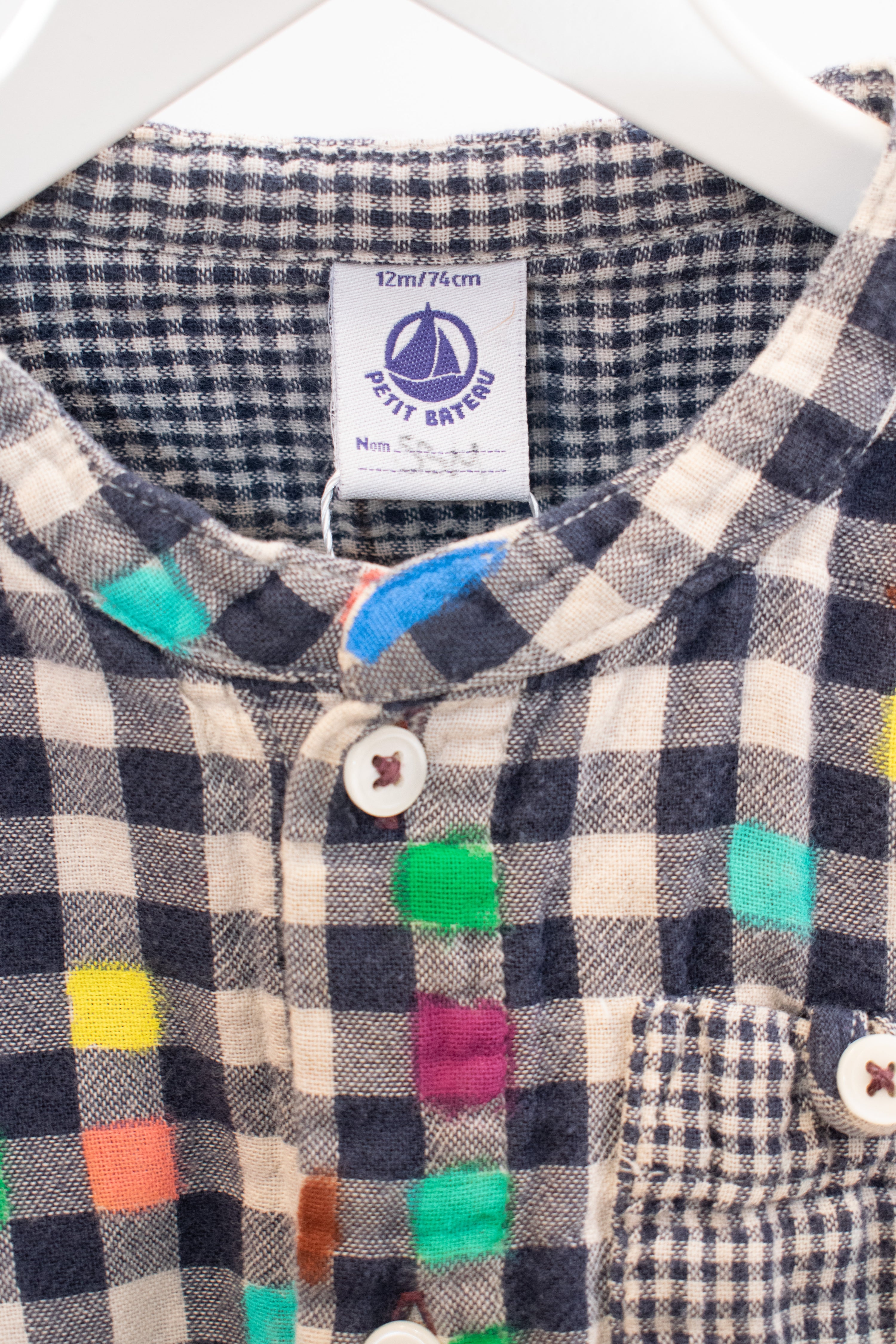 Courtney Knight x Petit Bateau Colored-In Check Flannel / 12 months