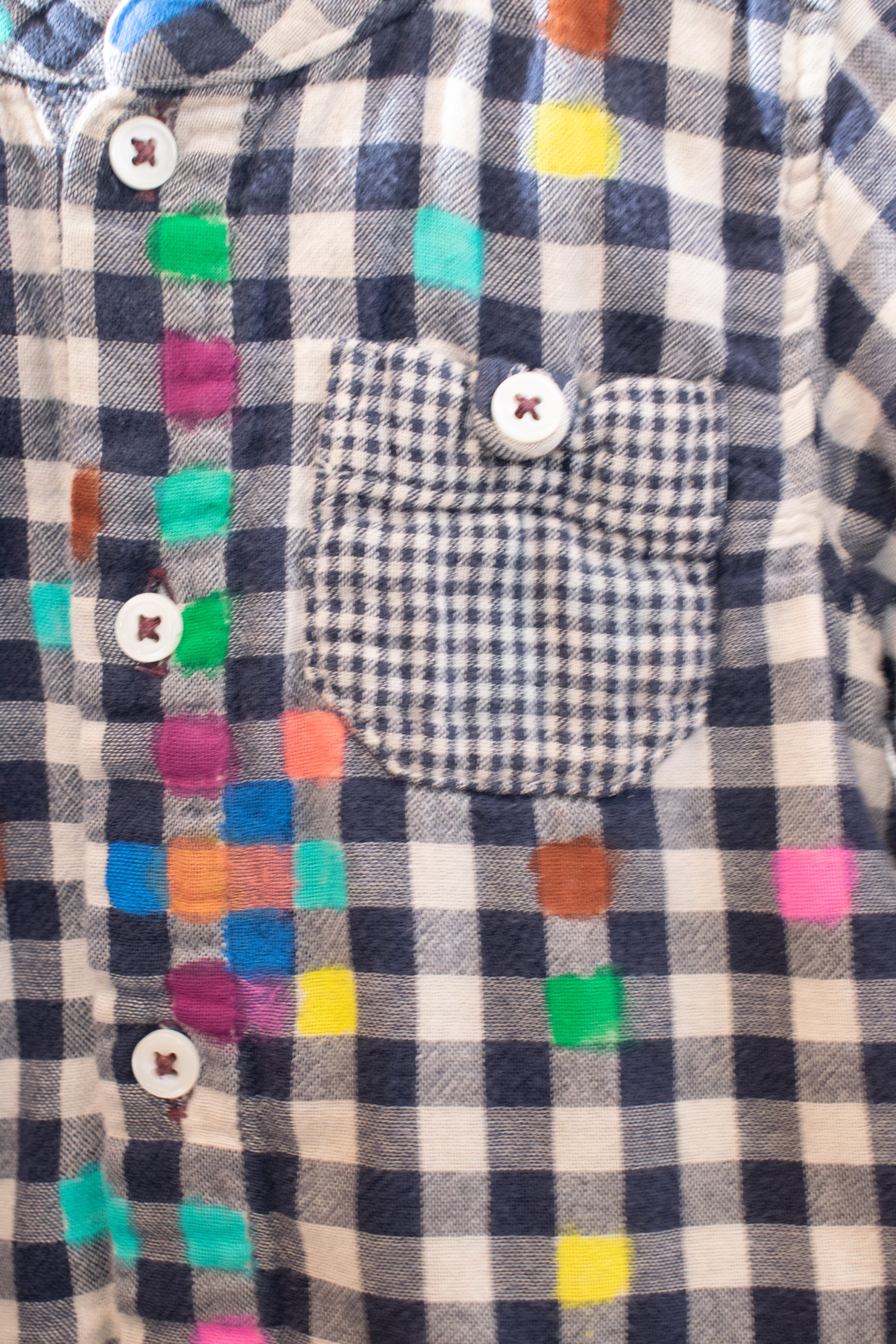 Courtney Knight x Petit Bateau Colored-In Check Flannel / 12 months