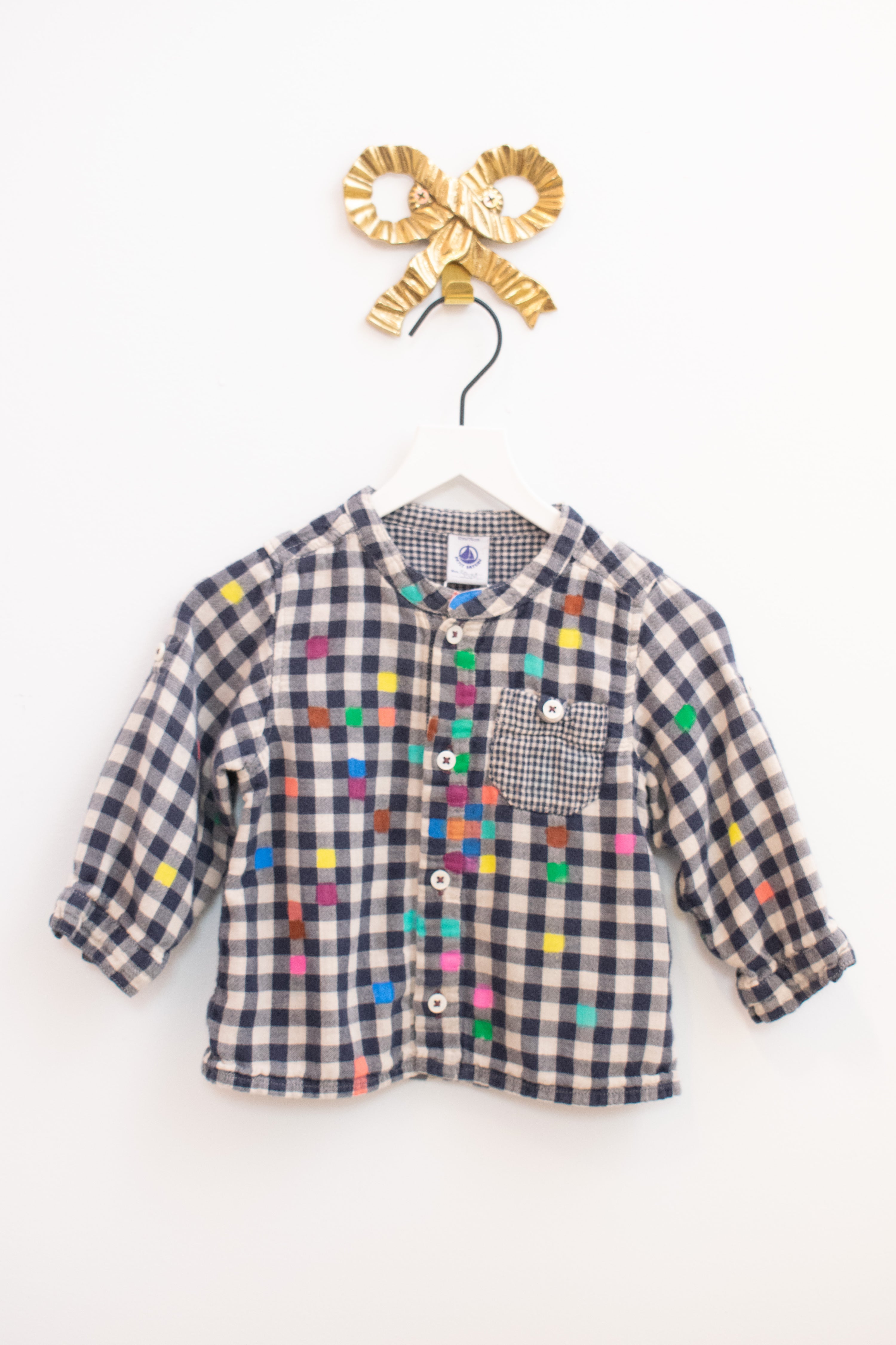 Courtney Knight x Petit Bateau Colored-In Check Flannel / 12 months