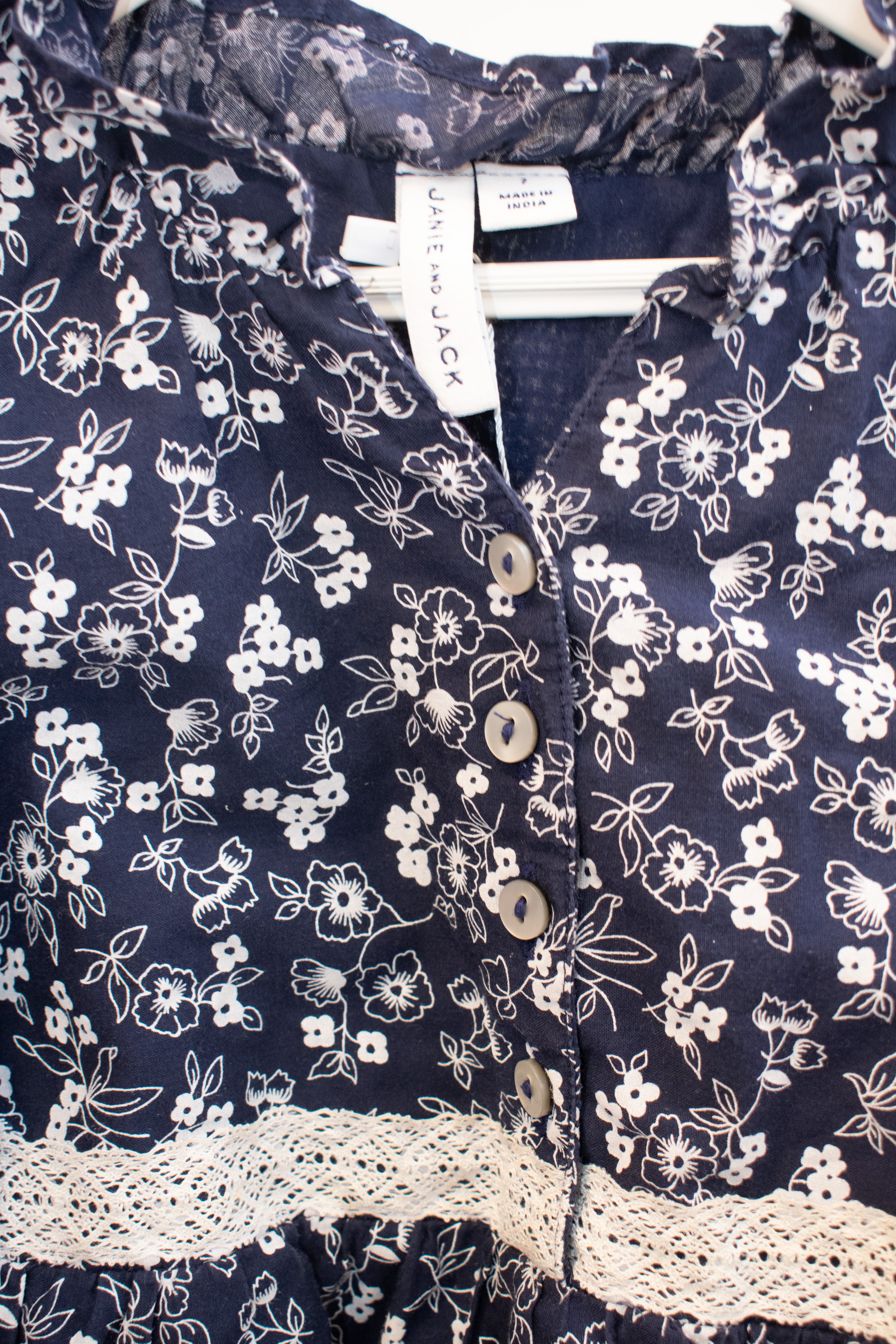 janie and jack Navy Empire Floral Dress / 7